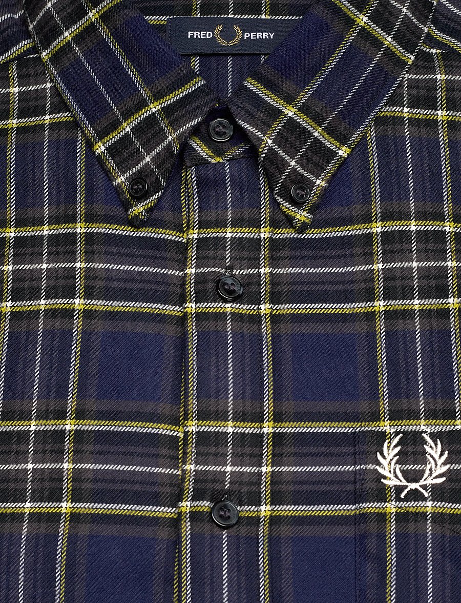Fred Perry - BRUSHED TWILL TARTAN SHIRT - ruudulised särgid - french navy - 5