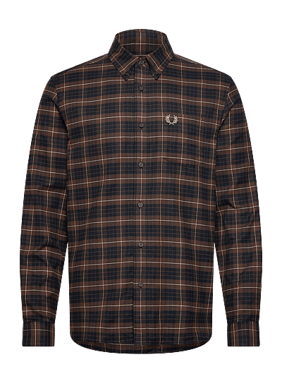 Fred Perry BRUSHED TWILL TARTAN SHIRT - Fred Perry - BURNT TOBACCO / brown