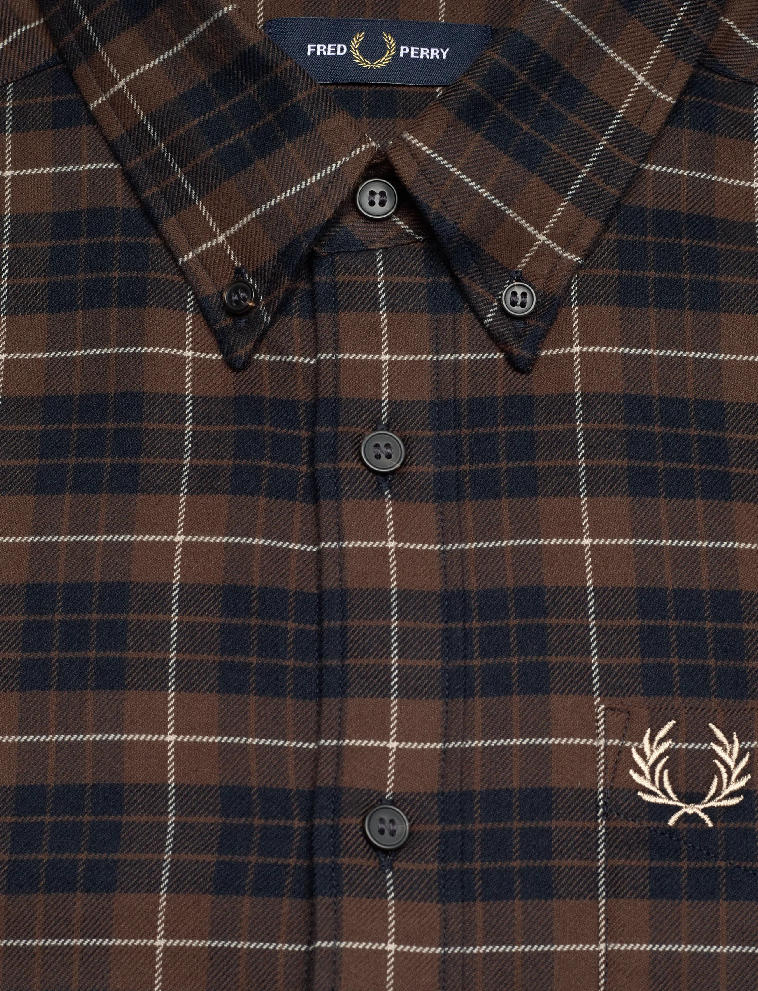 Fred Perry - BRUSHED TWILL TARTAN SHIRT - ruudulised särgid - burnt tobacco - 2