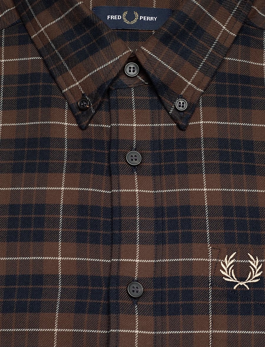 Fred Perry - BRUSHED TWILL TARTAN SHIRT - karierte hemden - burnt tobacco - 2