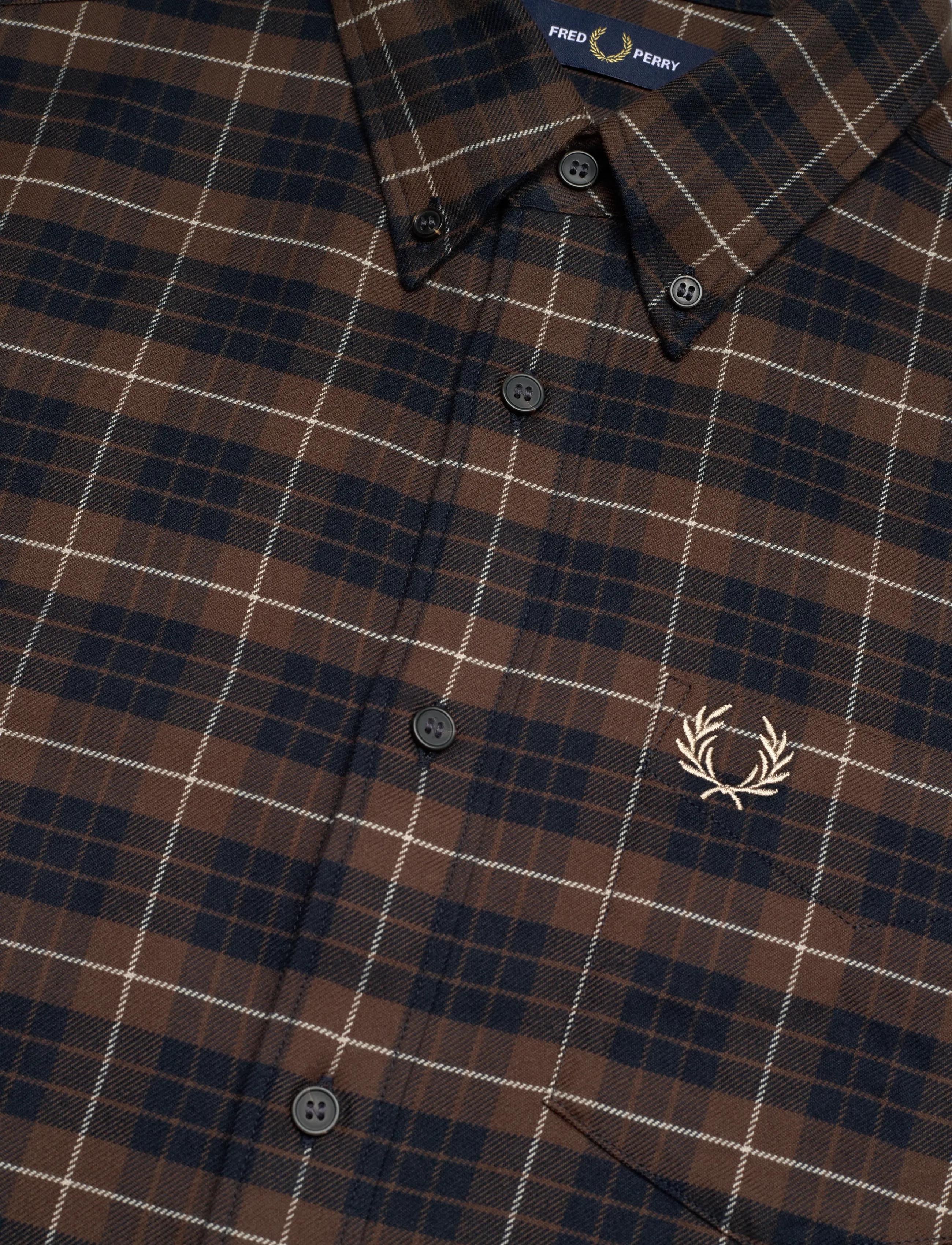 Fred Perry - BRUSHED TWILL TARTAN SHIRT - ruudulised särgid - burnt tobacco - 3