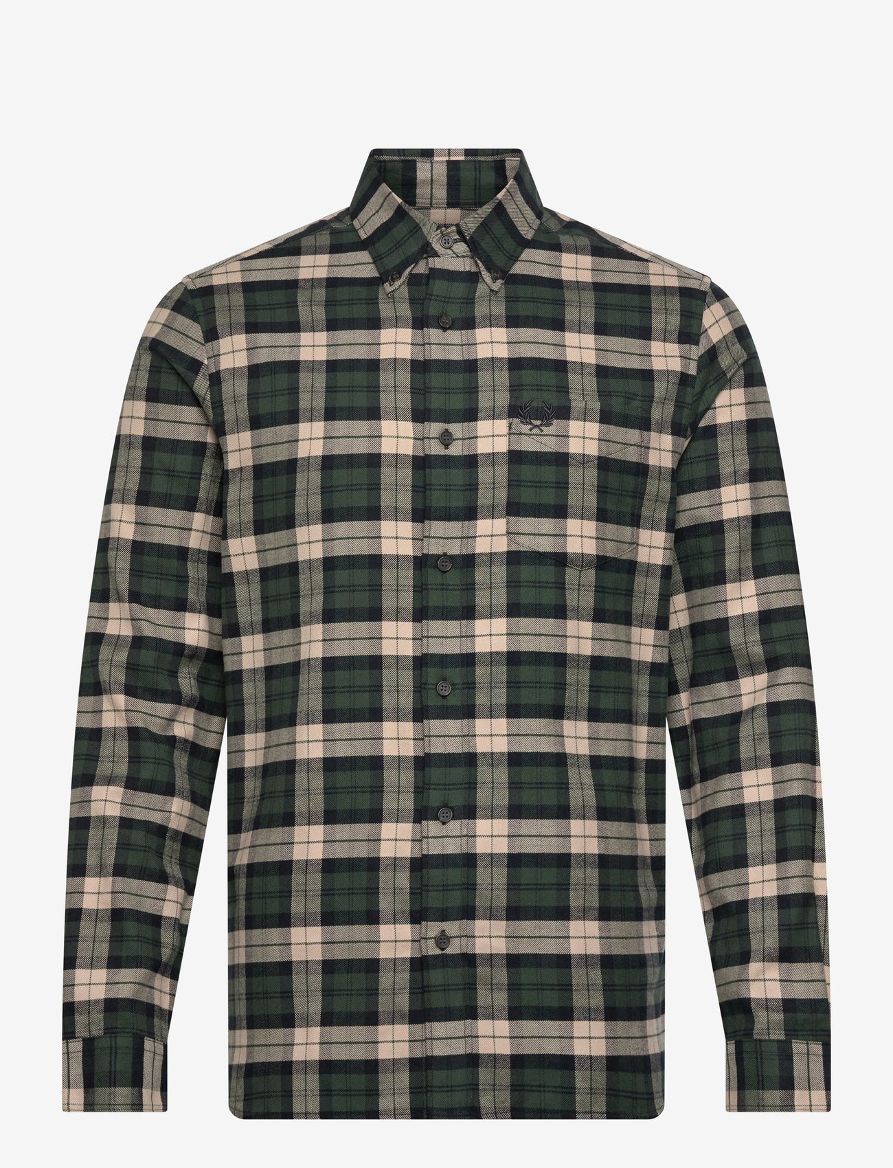 Fred Perry - BRUSHED TWILL TARTAN SHIRT - checkered shirts - court green - 0