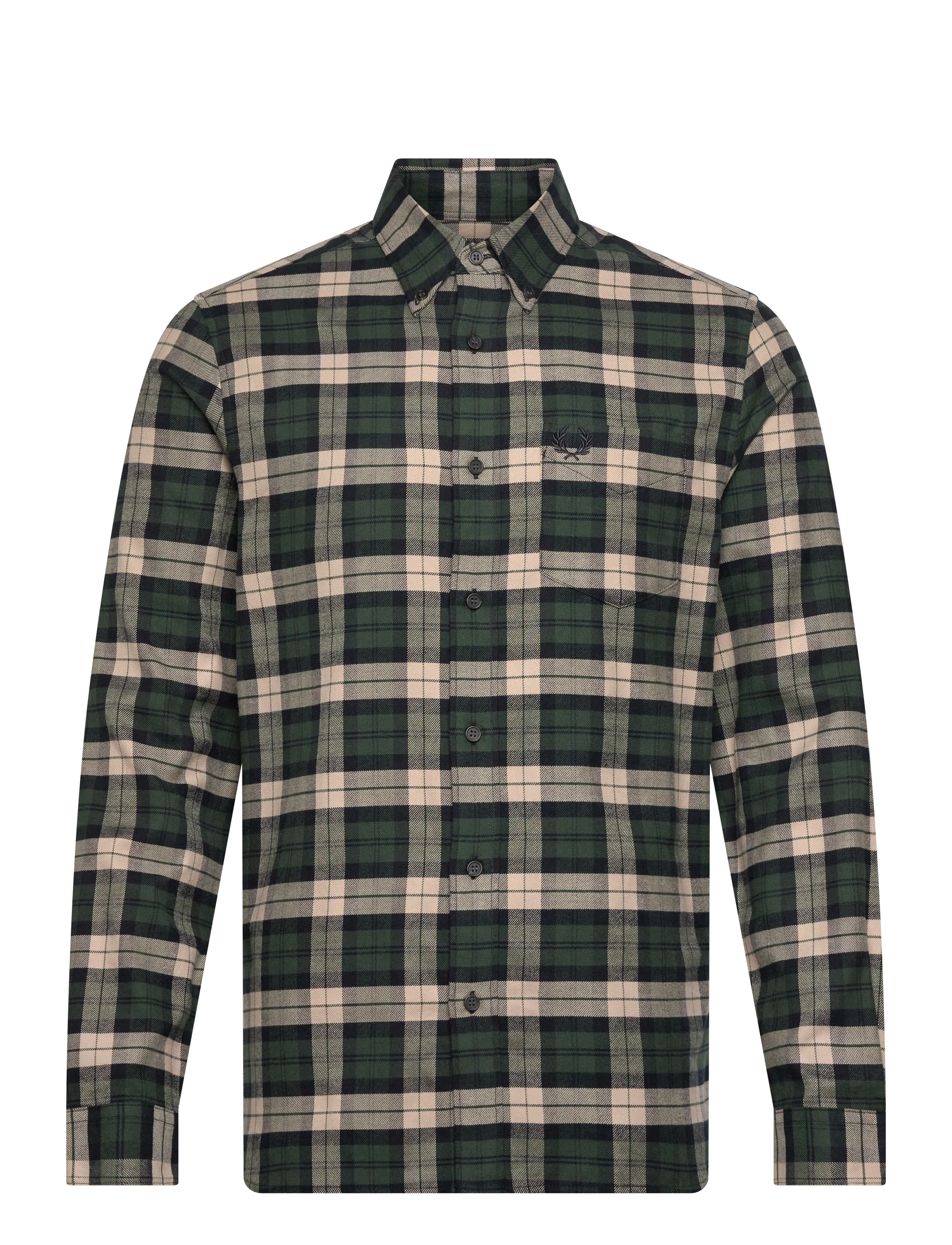 BRUSHED TWILL TARTAN SHIRT - COURT GREEN