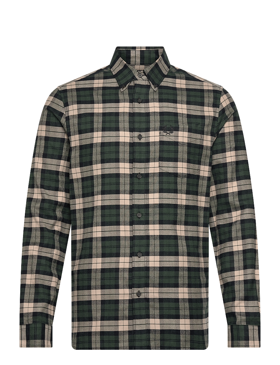 Fred Perry - BRUSHED TWILL TARTAN SHIRT - karierte hemden - court green - 1