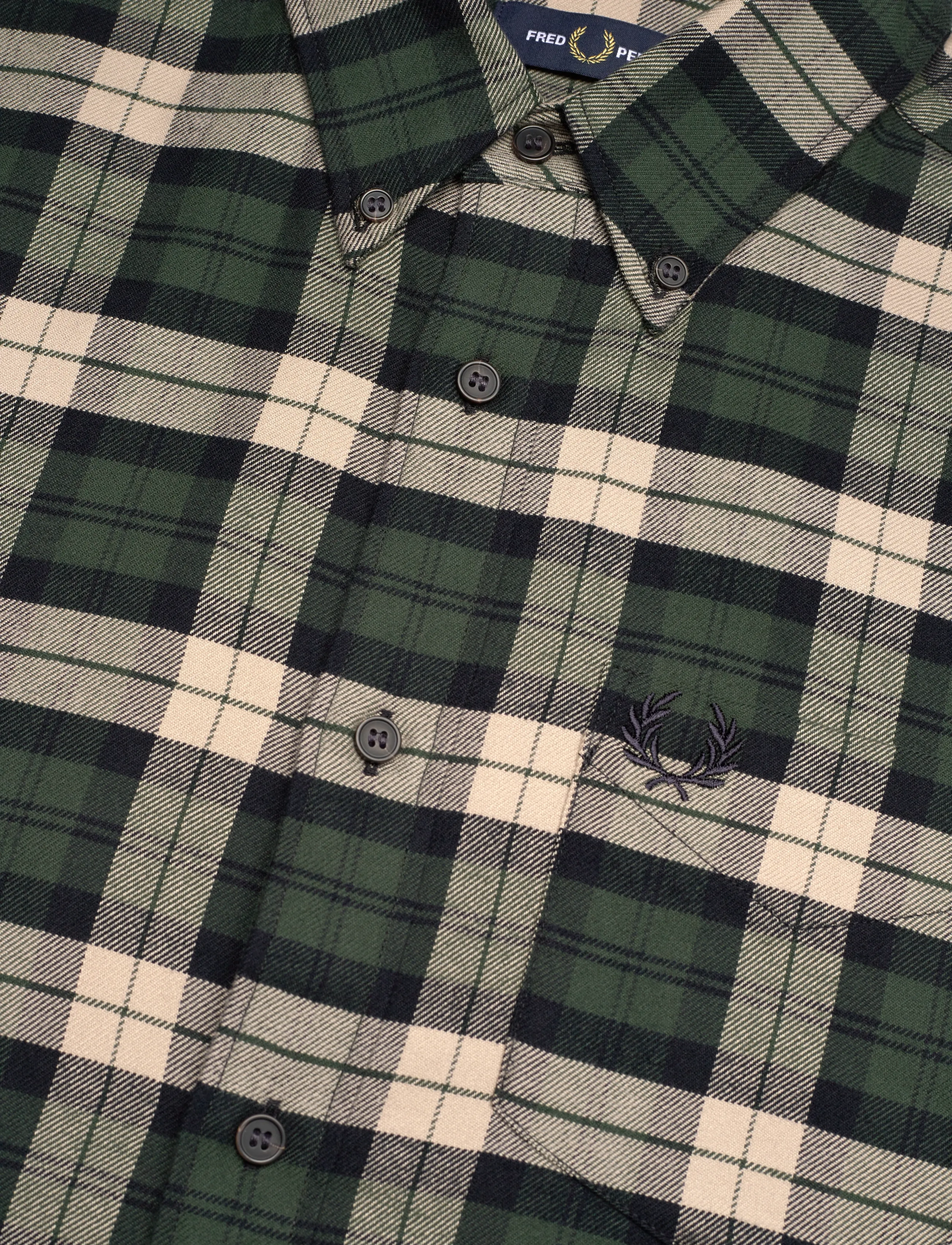 Fred Perry - BRUSHED TWILL TARTAN SHIRT - rutiga skjortor - court green - 3