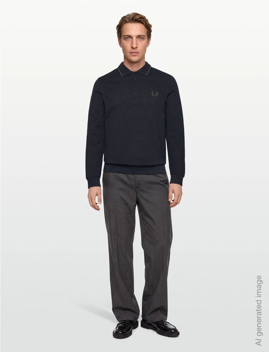 Fred Perry - TEXTURED LS POLO - langärmelig - navy - 0