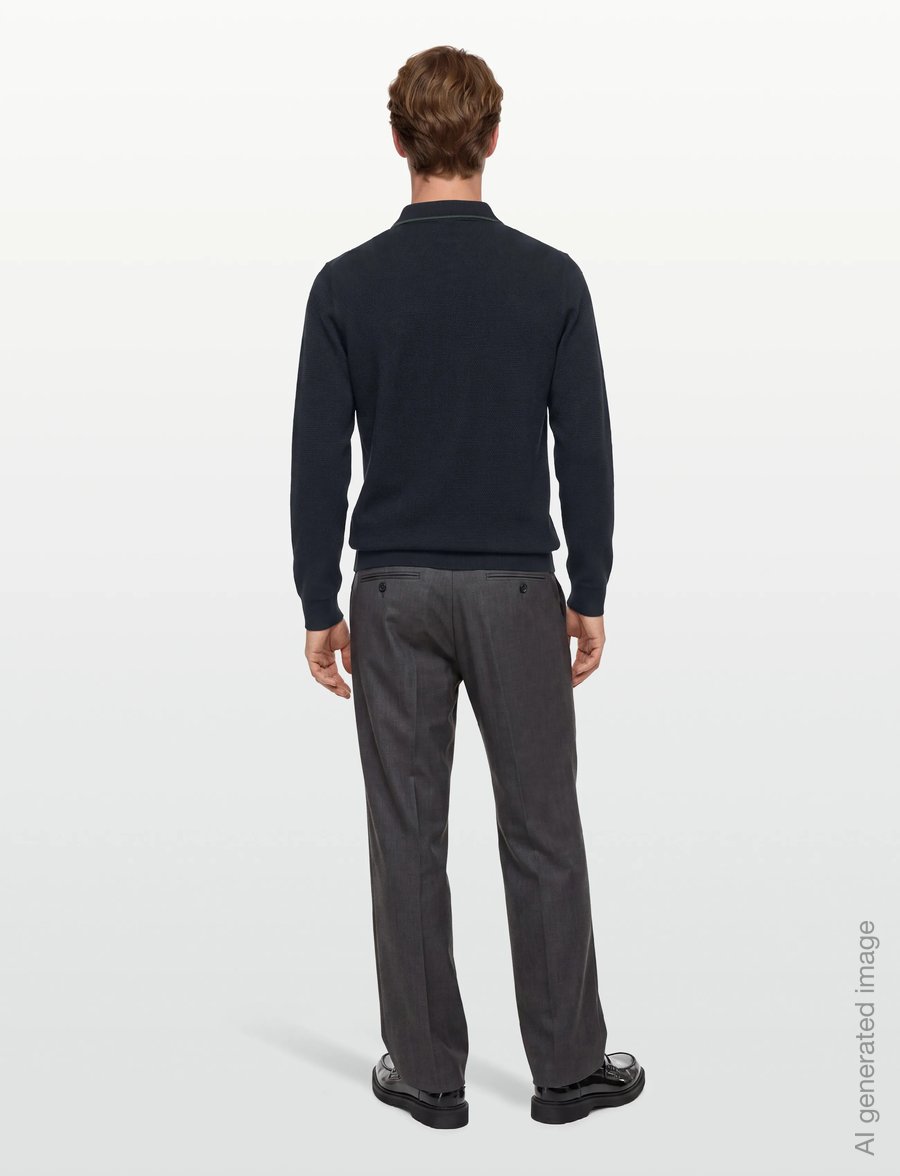 Fred Perry - TEXTURED LS POLO - langärmelig - navy - 4
