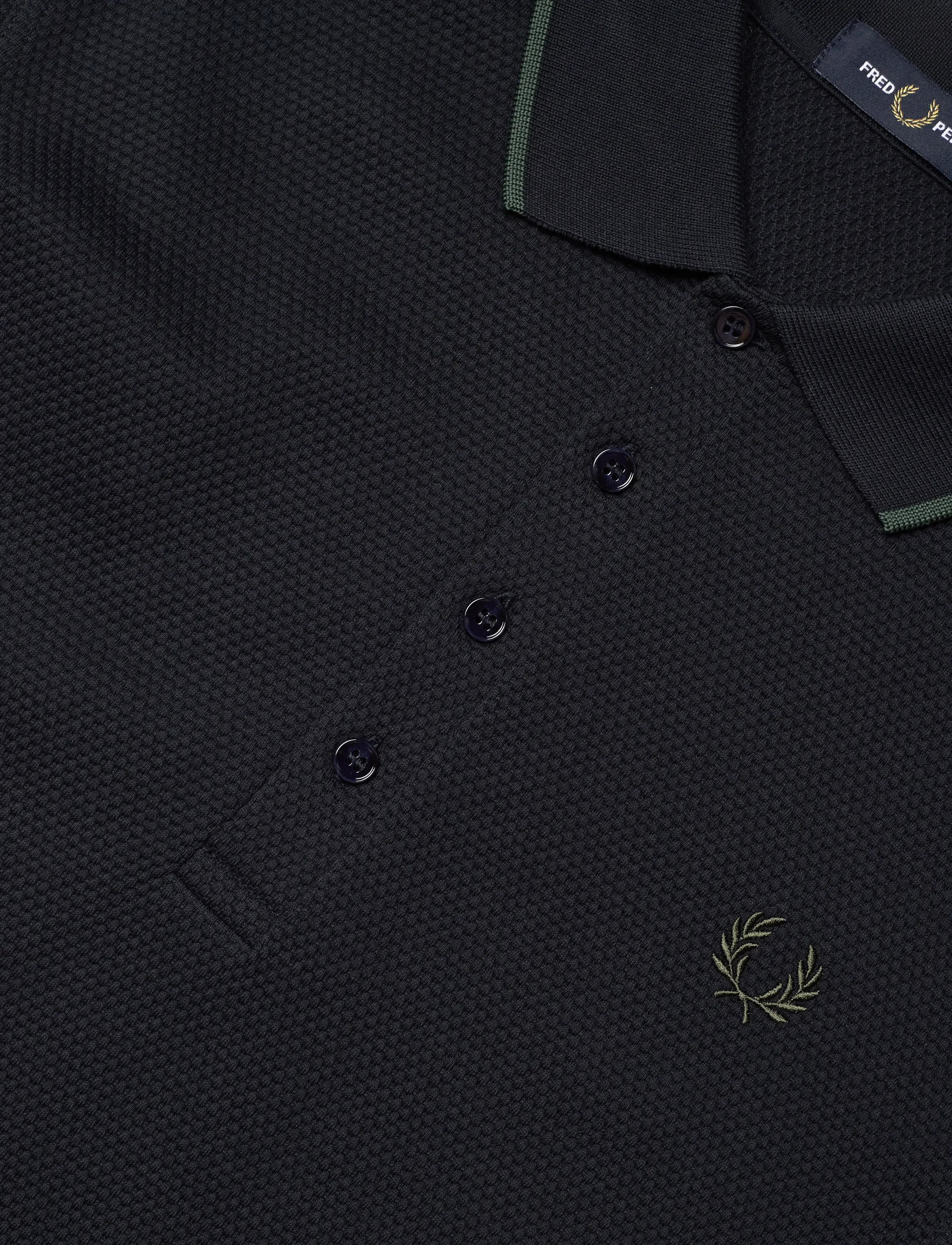 Fred Perry - TEXTURED LS POLO - langærmede poloer - navy - 2