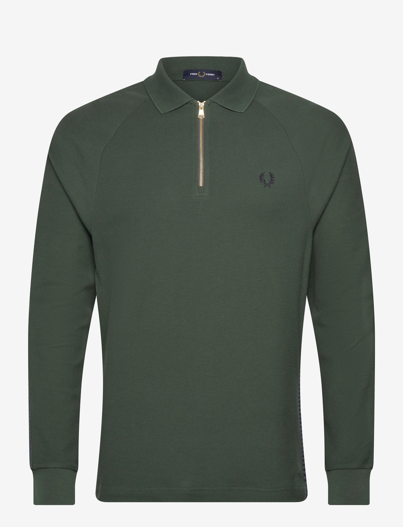 Fred Perry - DASH TAPED Z/N POLO SHIRT - langærmede poloer - court green - 0