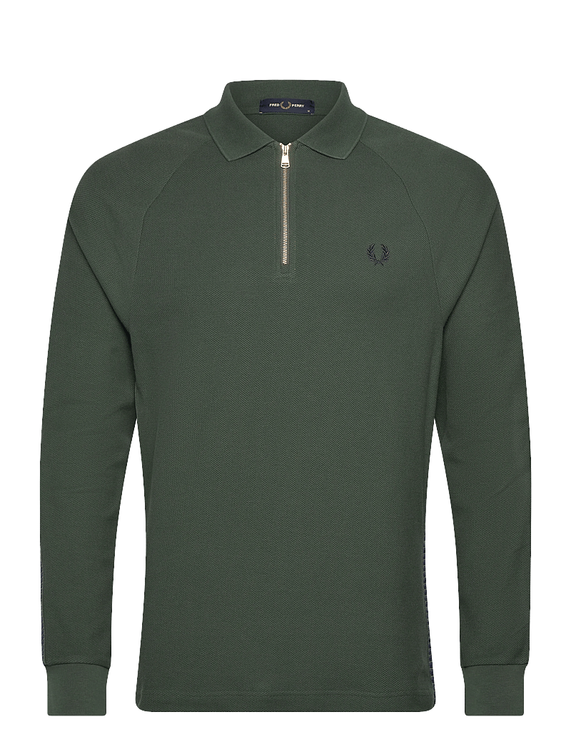 Fred Perry - DASH TAPED Z/N POLO SHIRT - langærmede poloer - court green - 0