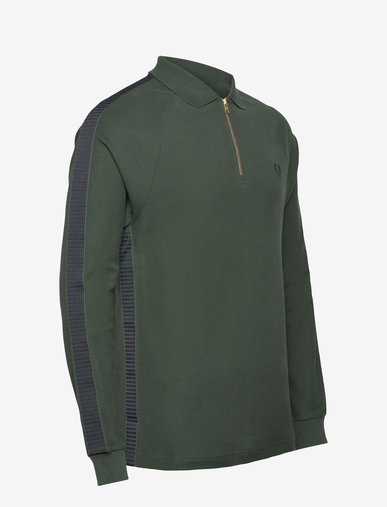 Fred Perry - DASH TAPED Z/N POLO SHIRT - langærmede poloer - court green - 2