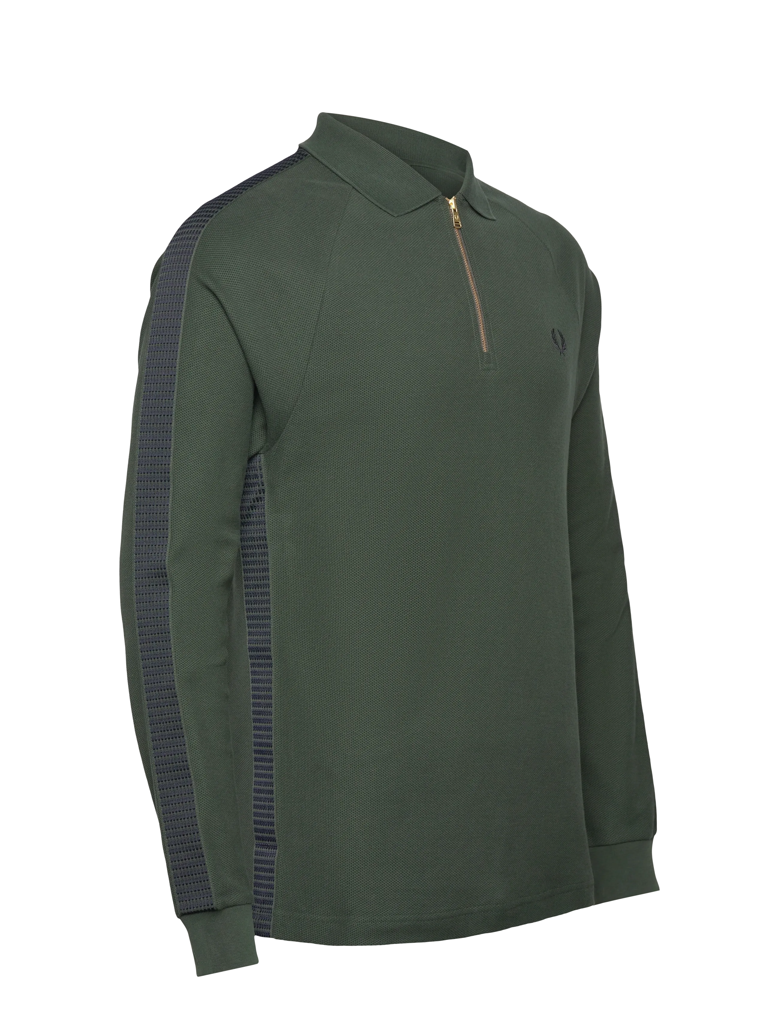Fred Perry - DASH TAPED Z/N POLO SHIRT - pikkade varrukatega polod - court green - 3
