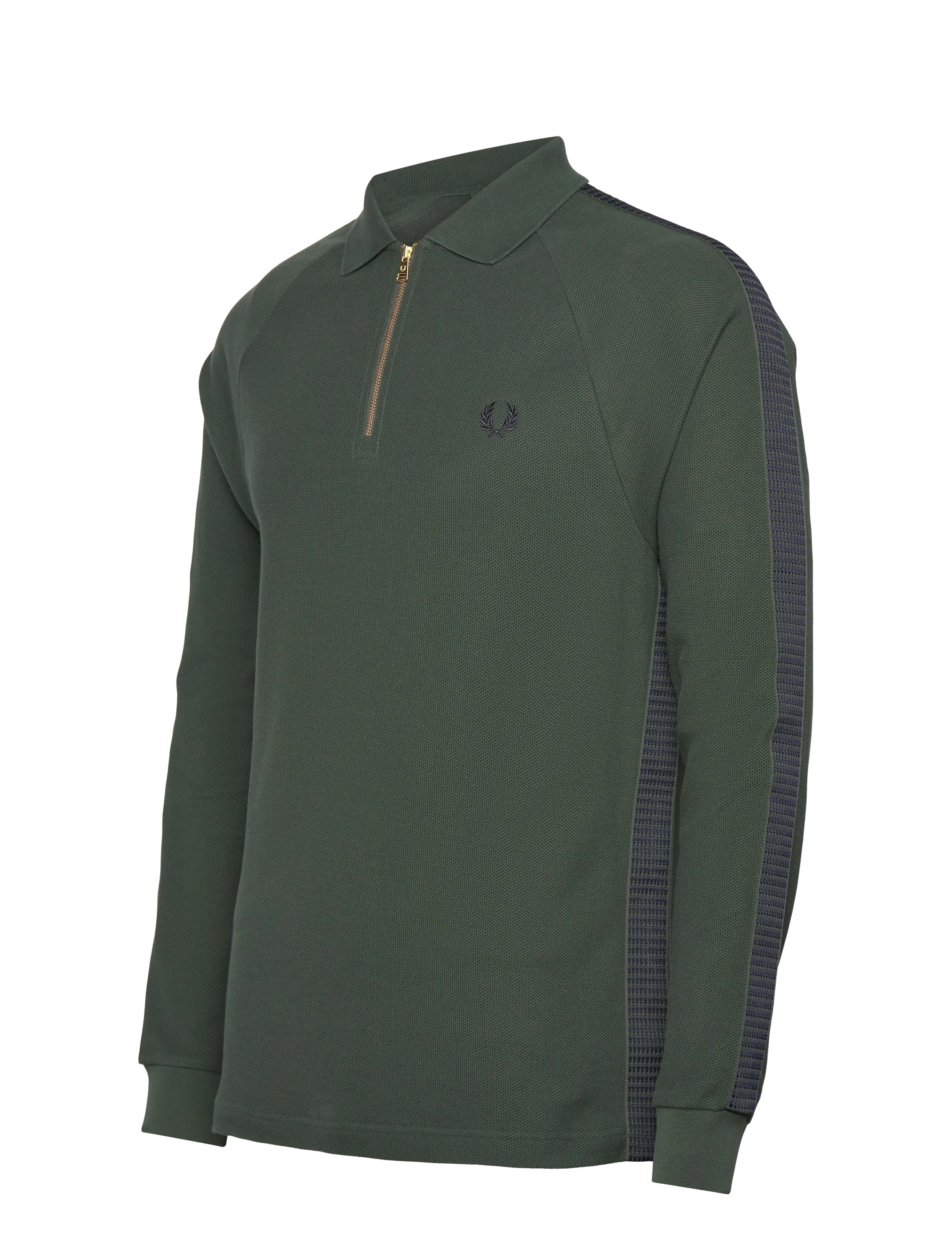 Fred Perry - DASH TAPED Z/N POLO SHIRT - pikkade varrukatega polod - court green - 4