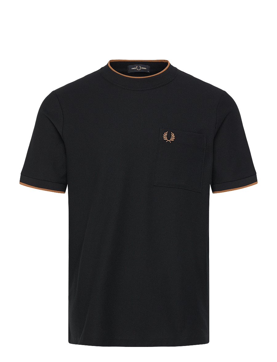 Fred Perry - POCKET DETAIL PIQUE T-SHIRT - kurzärmelige t-shirts - black - 1