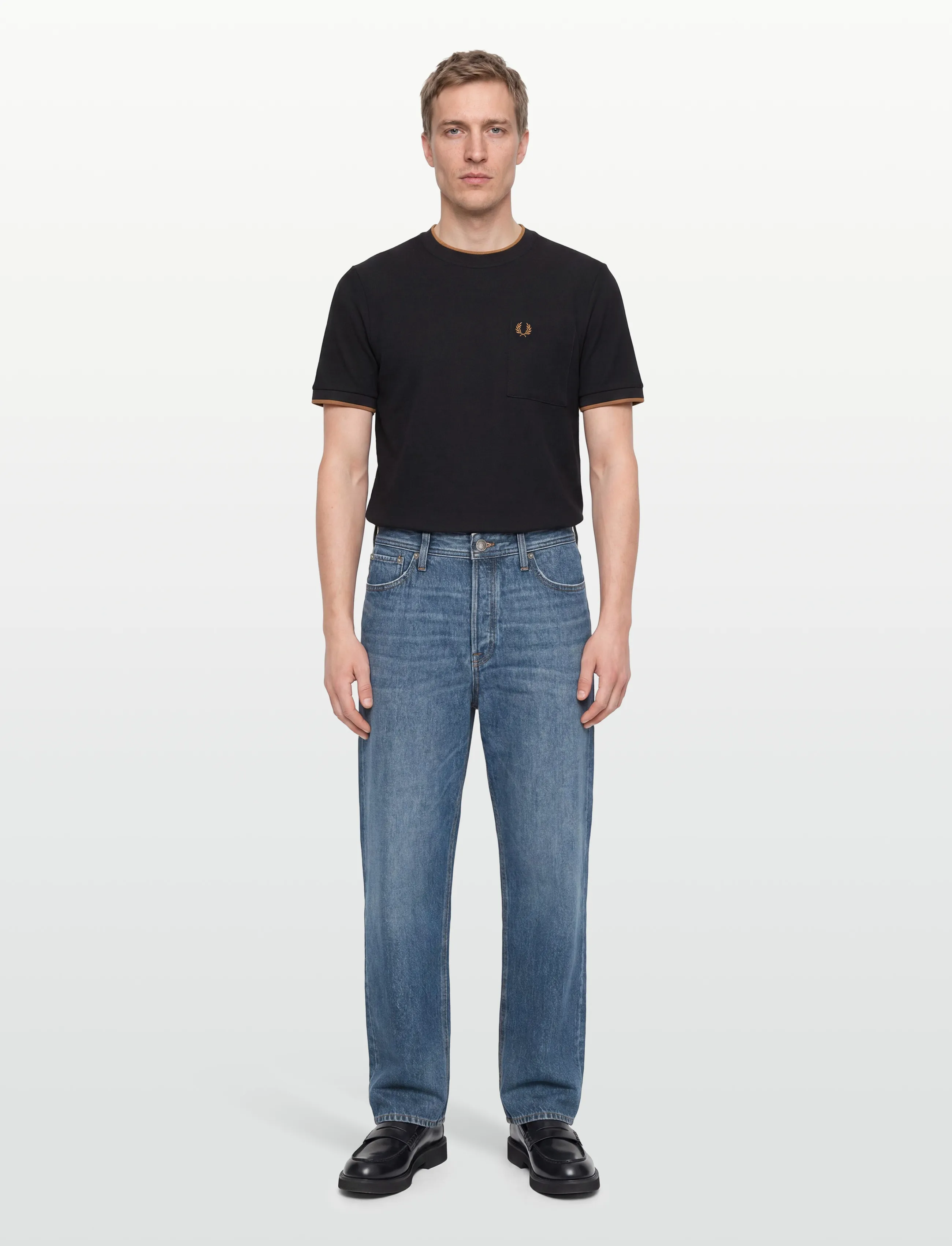 Fred Perry POCKET DETAIL PIQUE T-SHIRT - T-Shirts - BLACK / black