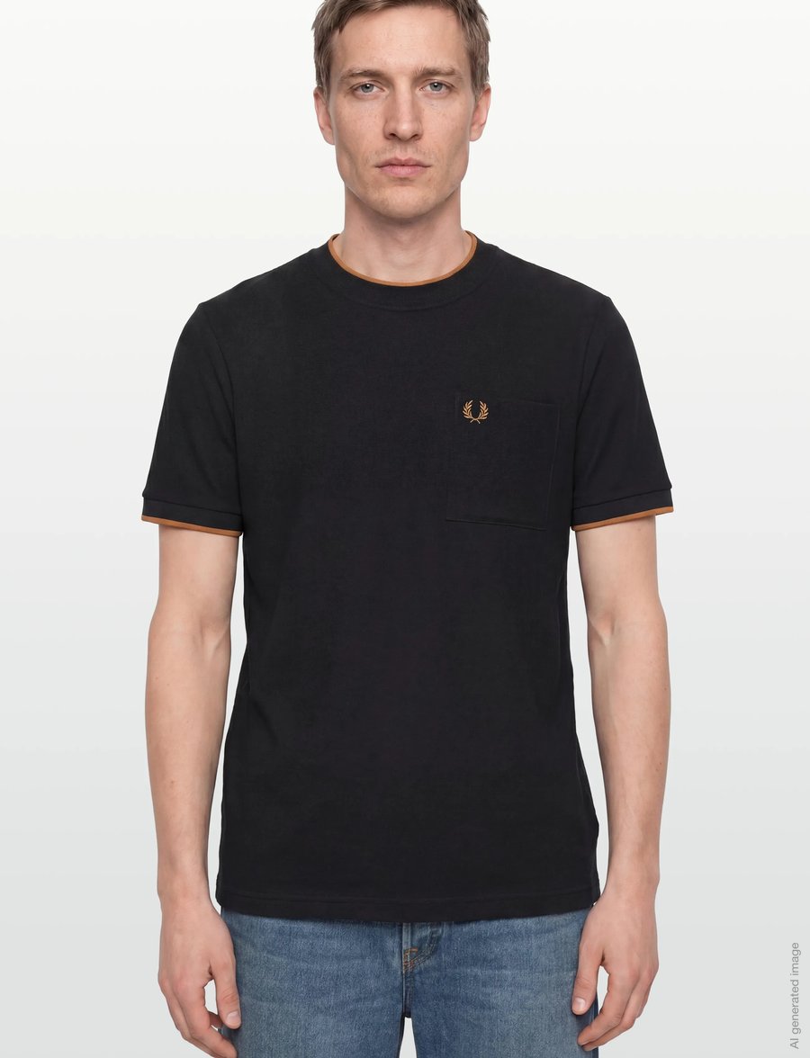 Fred Perry - POCKET DETAIL PIQUE T-SHIRT - kurzärmelige t-shirts - black - 3