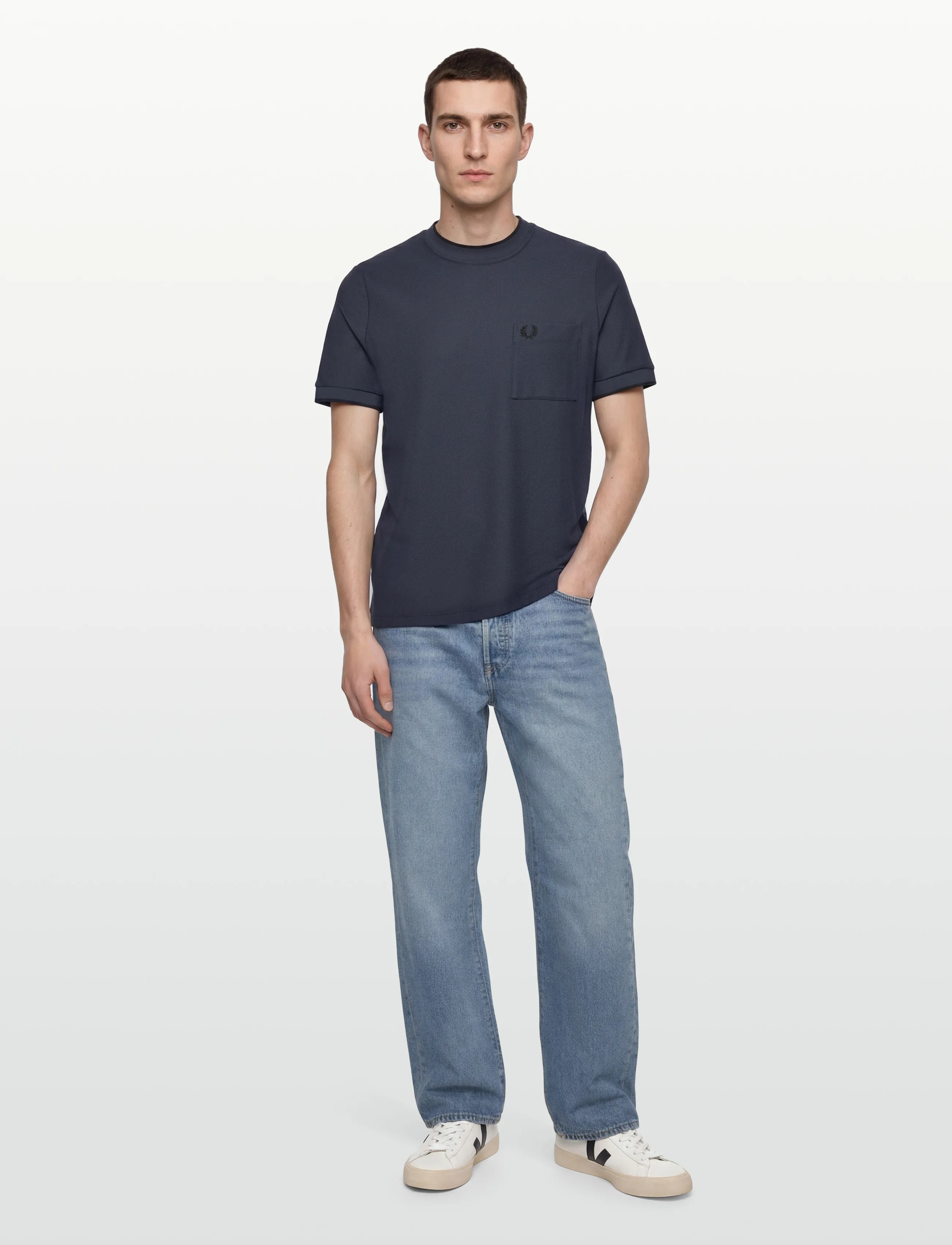 Fred Perry POCKET DETAIL PIQUE TEE - Fred Perry - DARK AIRFORCE / navy