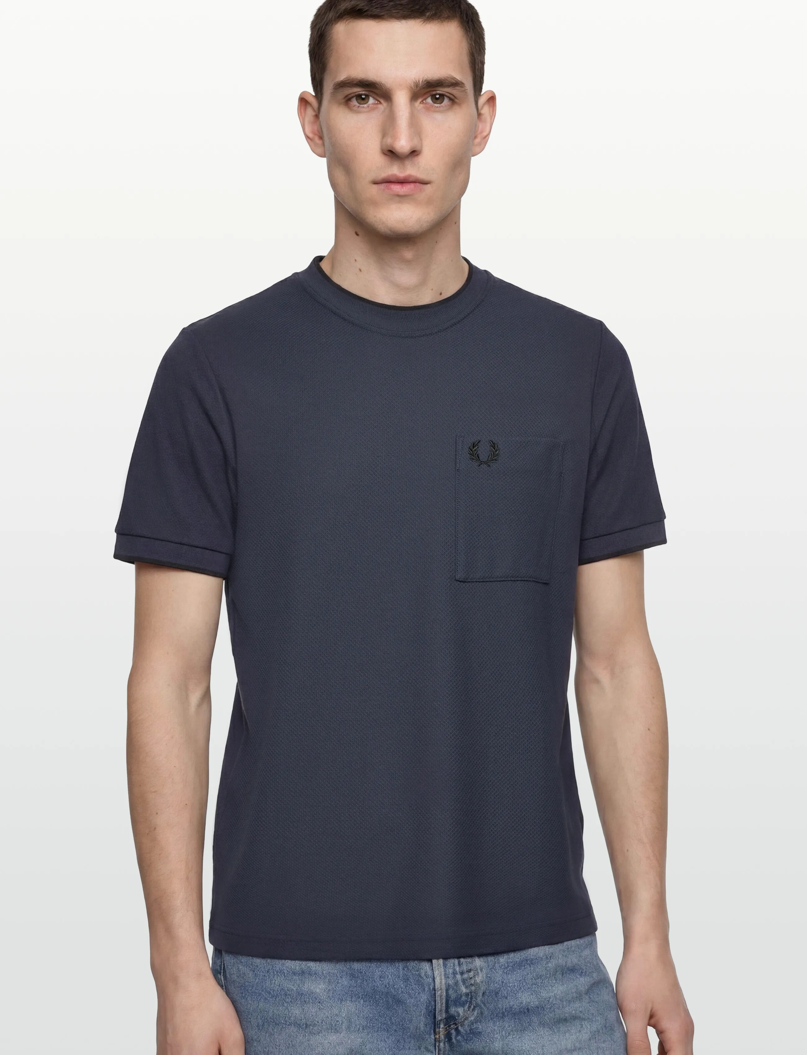 Fred Perry - POCKET DETAIL PIQUE T-SHIRT - lyhythihaiset - dark airforce - 3