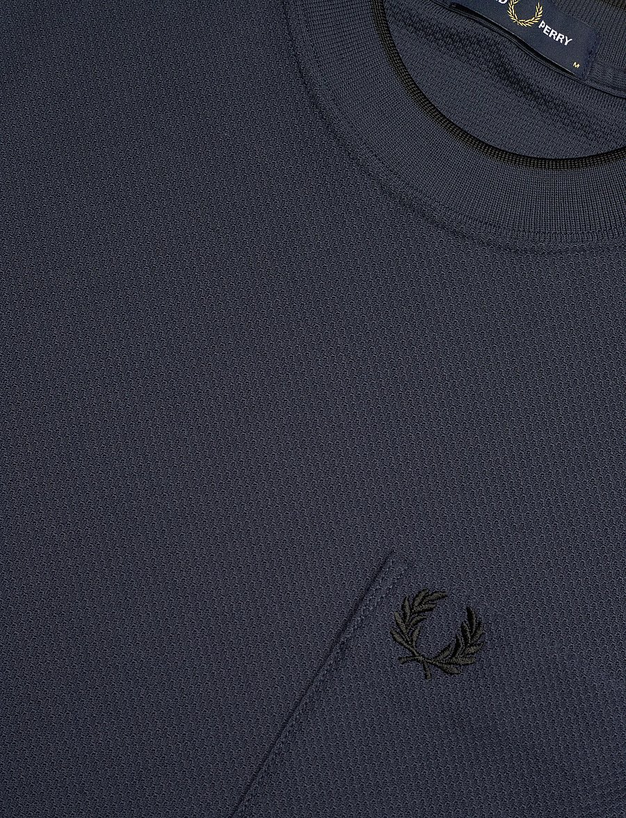 Fred Perry - POCKET DETAIL PIQUE T-SHIRT - lyhythihaiset - dark airforce - 5