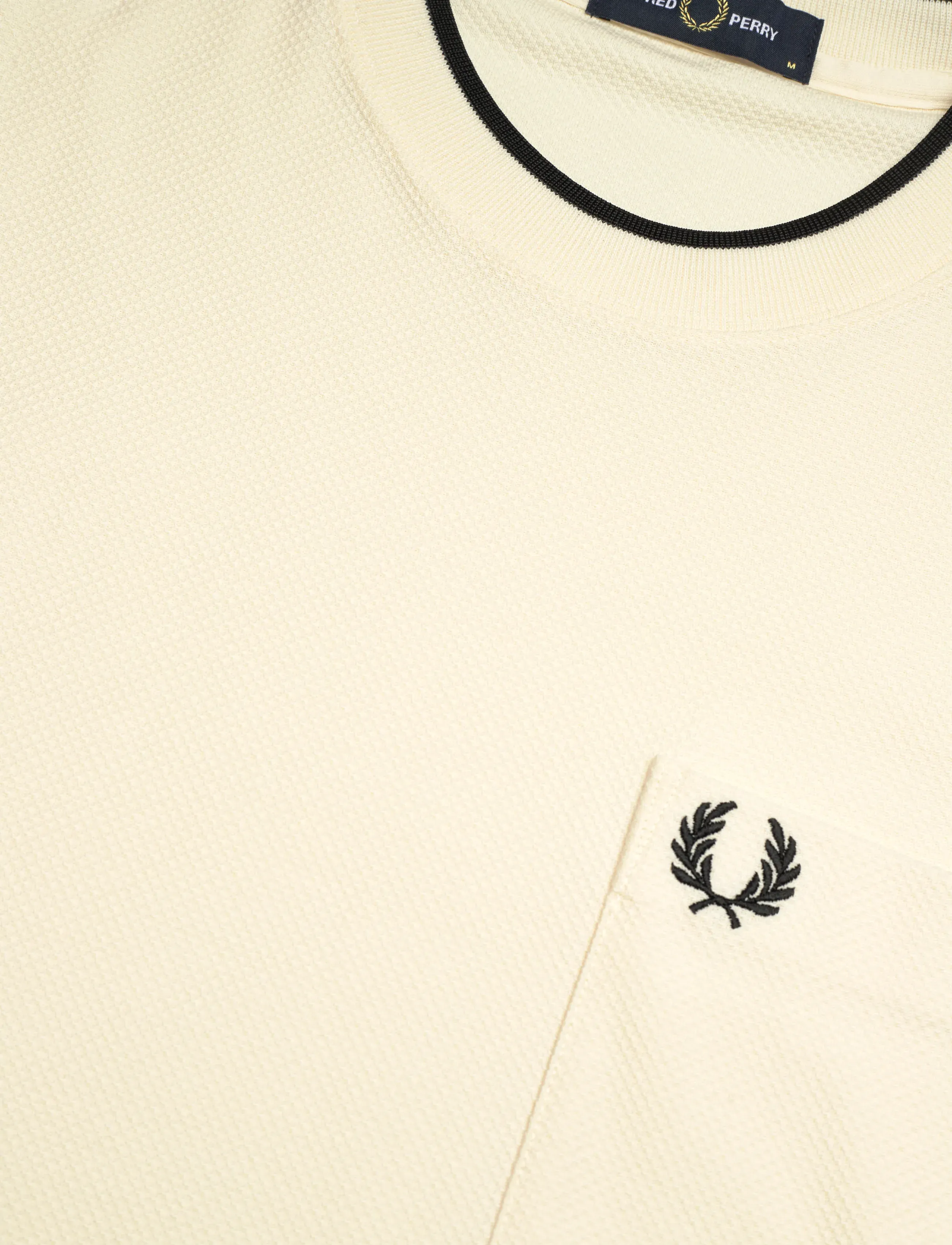 Fred Perry - POCKET DETAIL PIQUE T-SHIRT - kurzärmelige t-shirts - ecru - 4