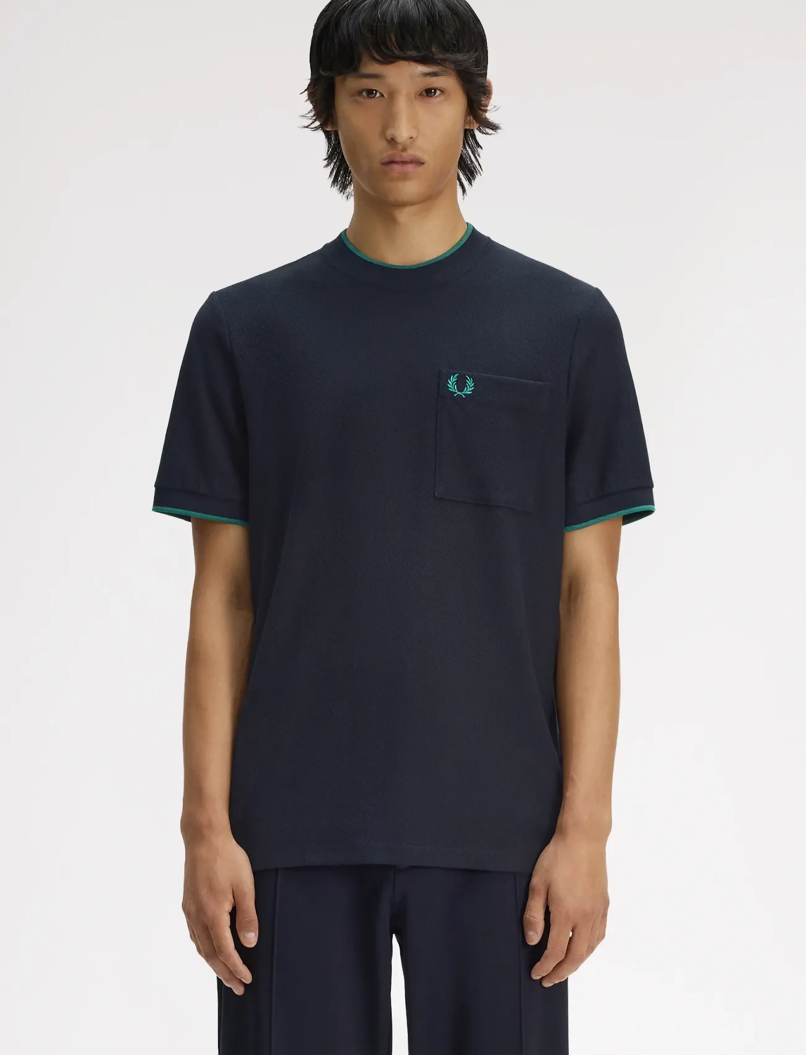 Fred Perry POCKET DETAIL PIQUE T-SHIRT - T-Shirts - NAVY / navy