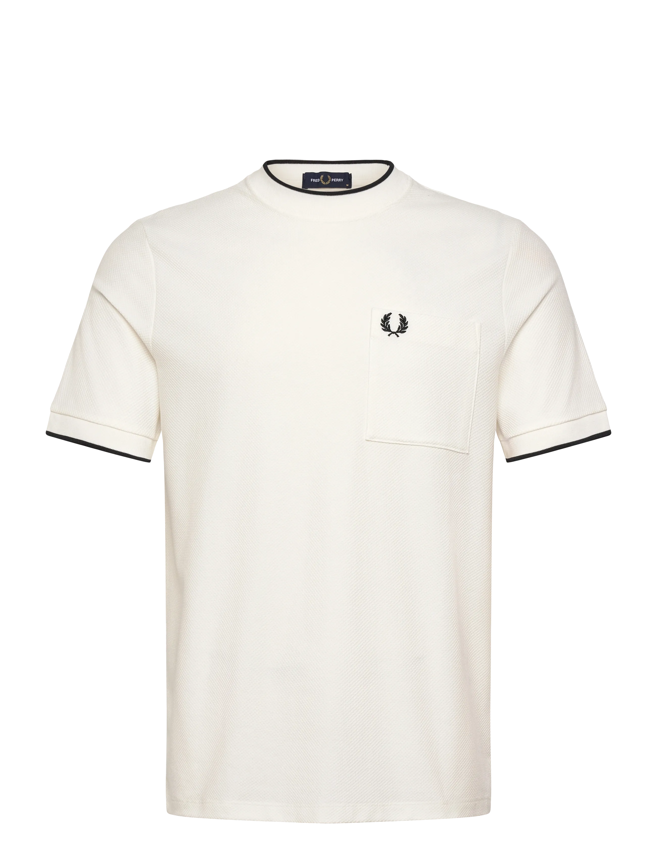 Fred Perry POCKET DETAIL PIQUE T-SHIRT - T-shirts - SNOW WHITE / white