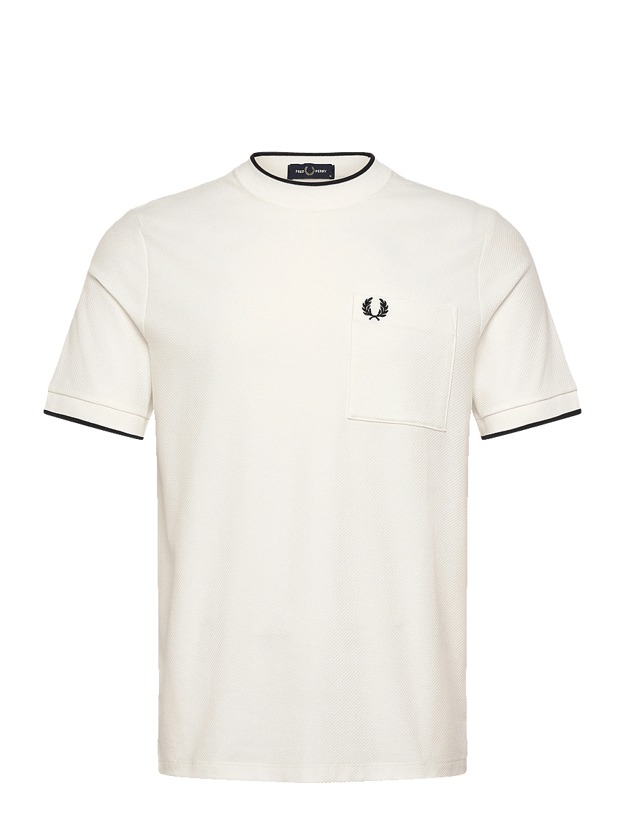 Fred Perry - POCKET DETAIL PIQUE T-SHIRT - kurzärmelige t-shirts - snow white - 1