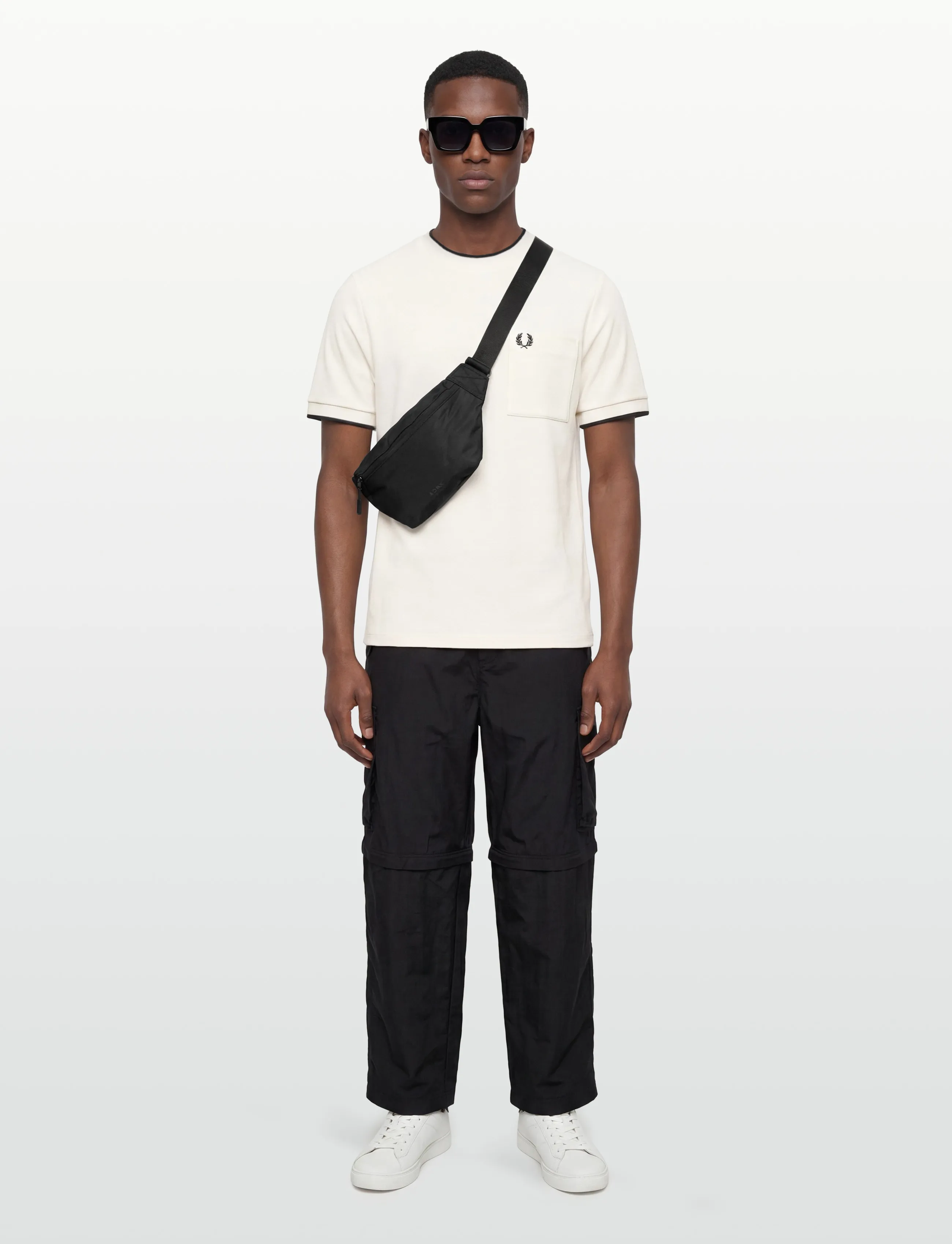 Fred Perry POCKET DETAIL PIQUE TEE - Fred Perry - SNOW WHITE / white