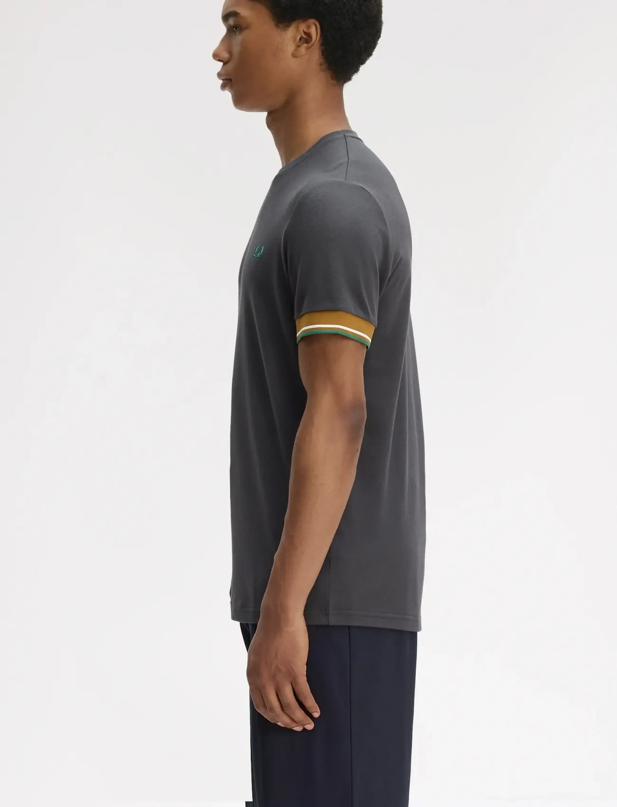 Fred Perry - TWIN TIPPED  CUFF T-SHIRT - short-sleeved t-shirts - anchor grey - 3