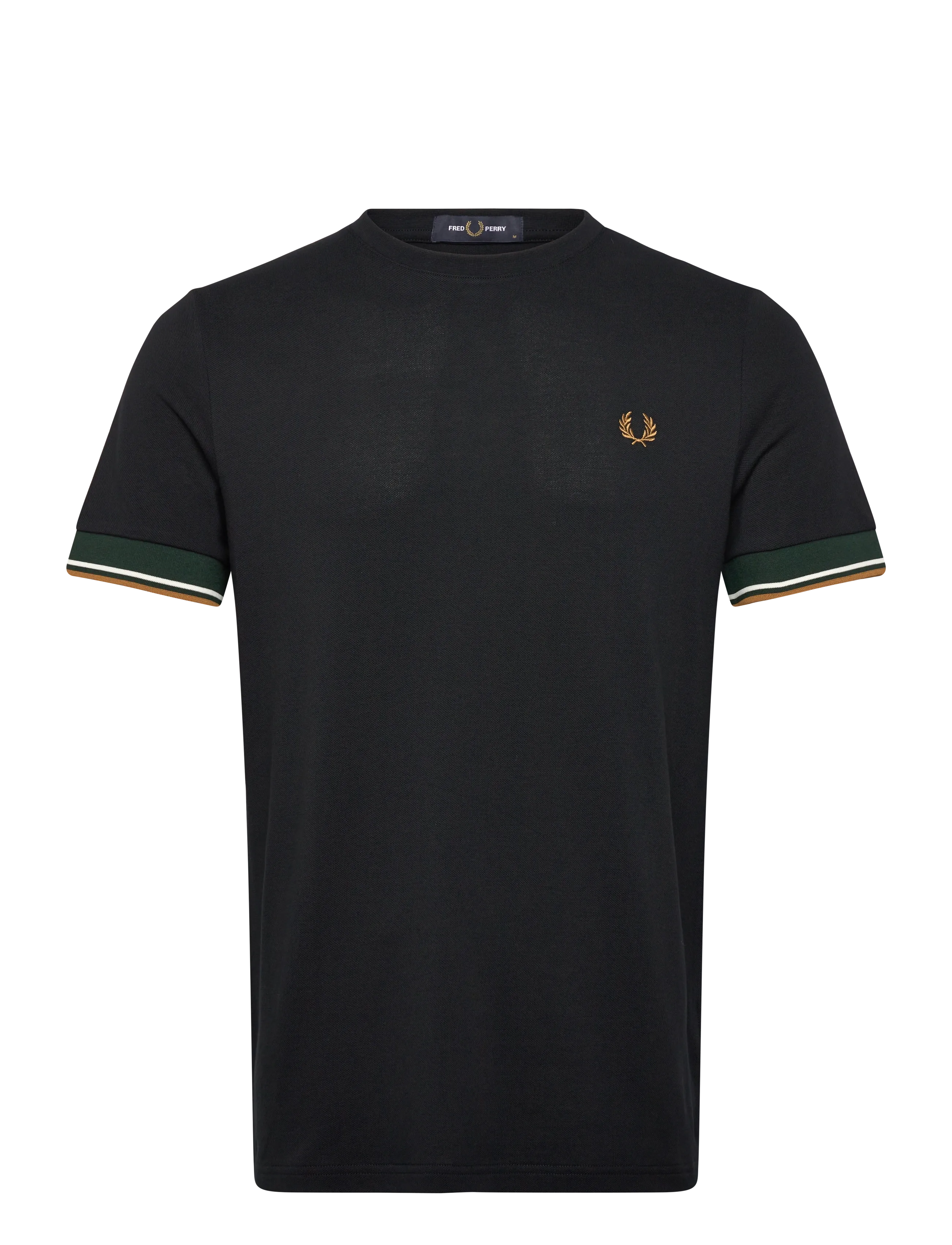 Fred Perry TWIN TIPPED  CUFF T-SHIRT - Kläder - BLACK / black
