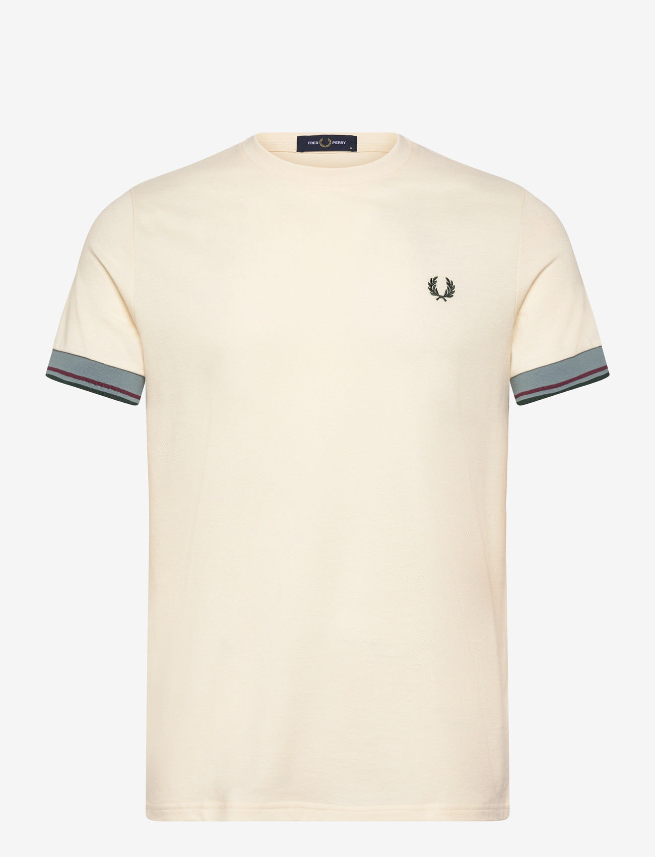 Fred Perry - TWIN TIPPED  CUFF T-SHIRT - kortærmede t-shirts - ecru - 1