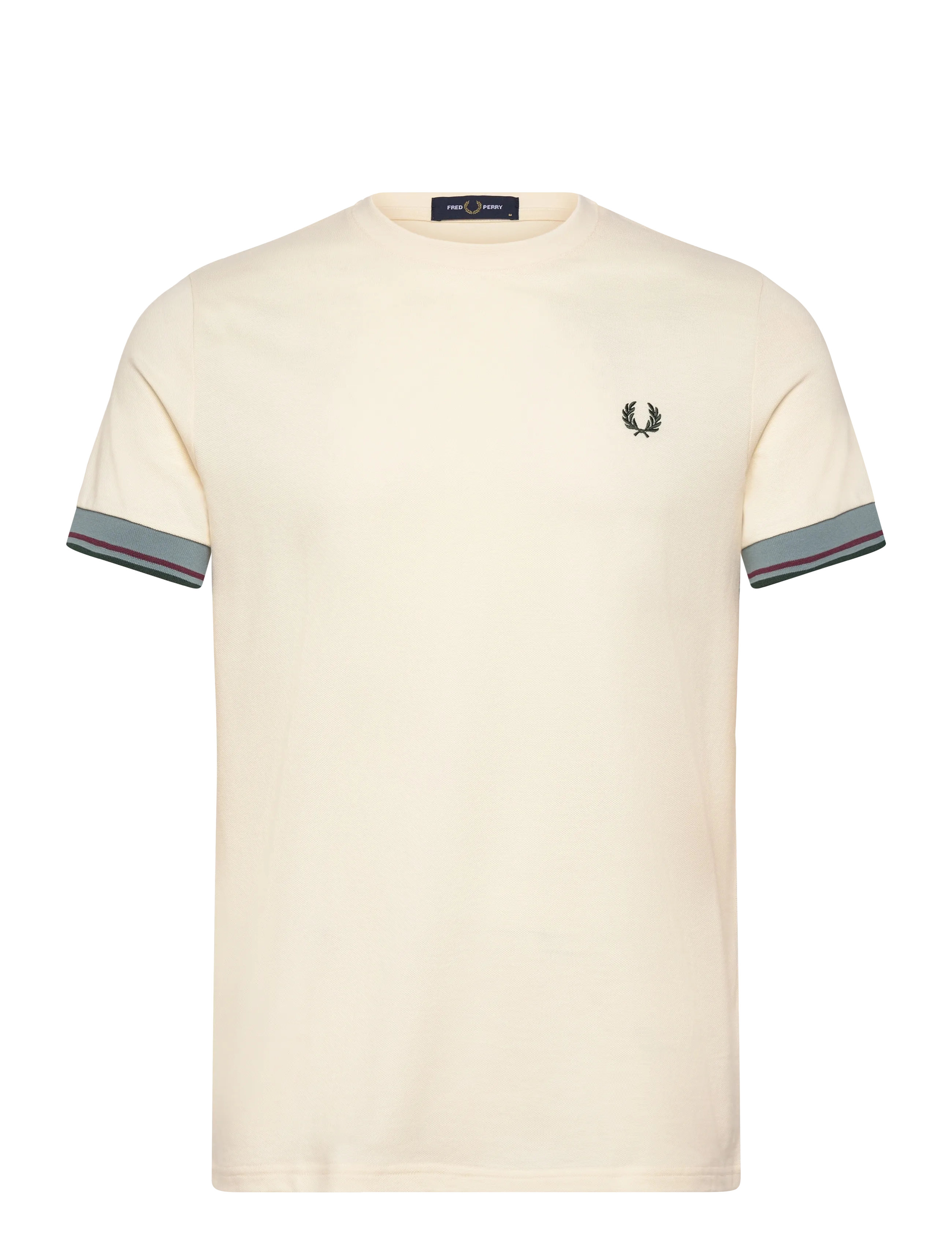 Fred Perry TWIN TIPPED  CUFF T-SHIRT - Kläder - ECRU / cream