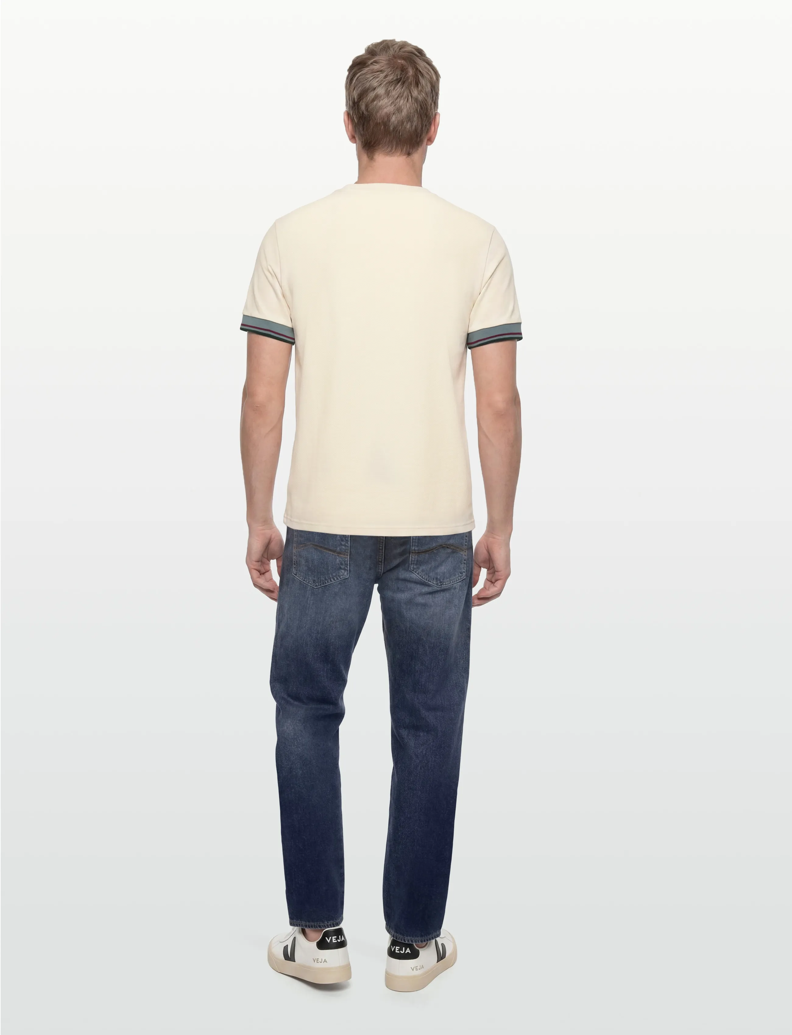 Fred Perry - TWIN TIPPED  CUFF T-SHIRT - kurzärmelig - ecru - 4