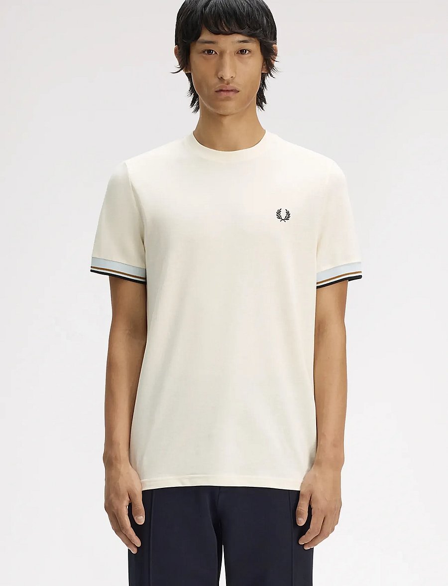 Fred Perry - TWIN TIPPED CUFF T-SHIRT - lühikeste varrukatega t-särgid - ecru - 0
