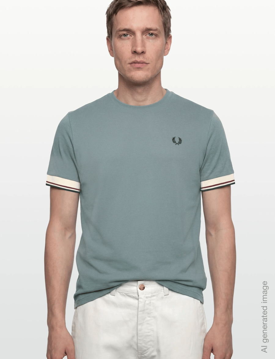 Fred Perry - TWIN TIPPED CUFF T-SHIRT - kortärmade t-shirts - stockport blue - 3
