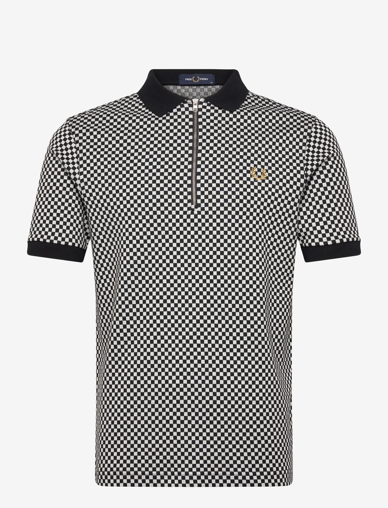 Fred Perry - CHEQUERBOARD POLO SHIRT - kortærmede poloer - black - 1