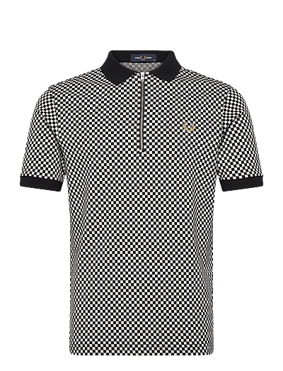 Fred Perry CHEQUERBOARD POLO SHIRT - Fred Perry - BLACK / black