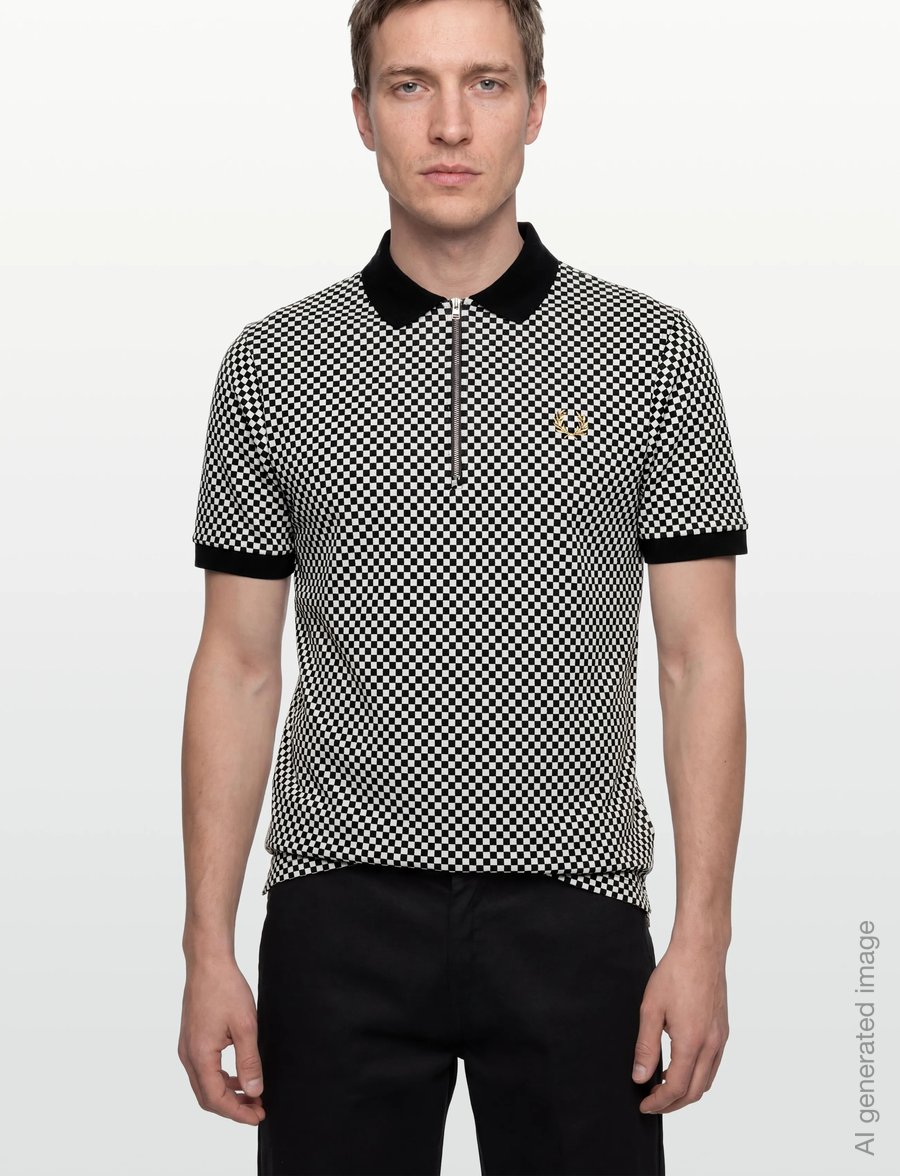 Fred Perry - CHEQUERBOARD POLO SHIRT - kurzärmelig - black - 3
