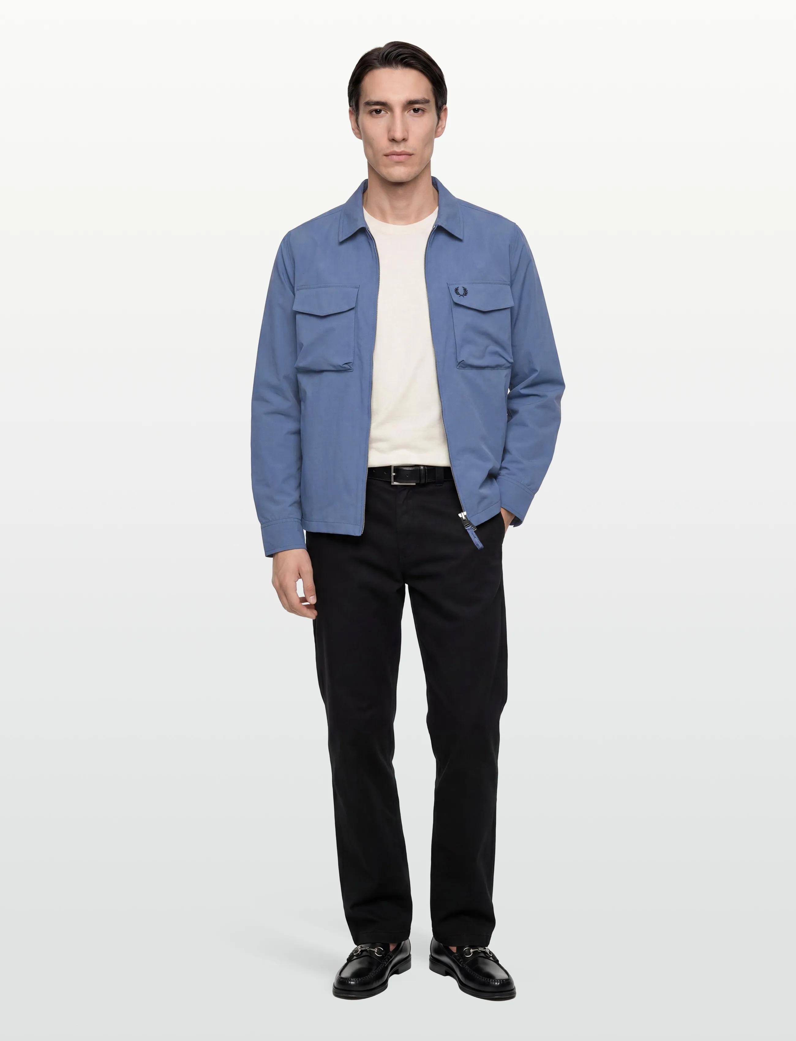 Fred Perry Ripstop Pocket Overshirt, XL, Jackets, Blau - Light Männerswear