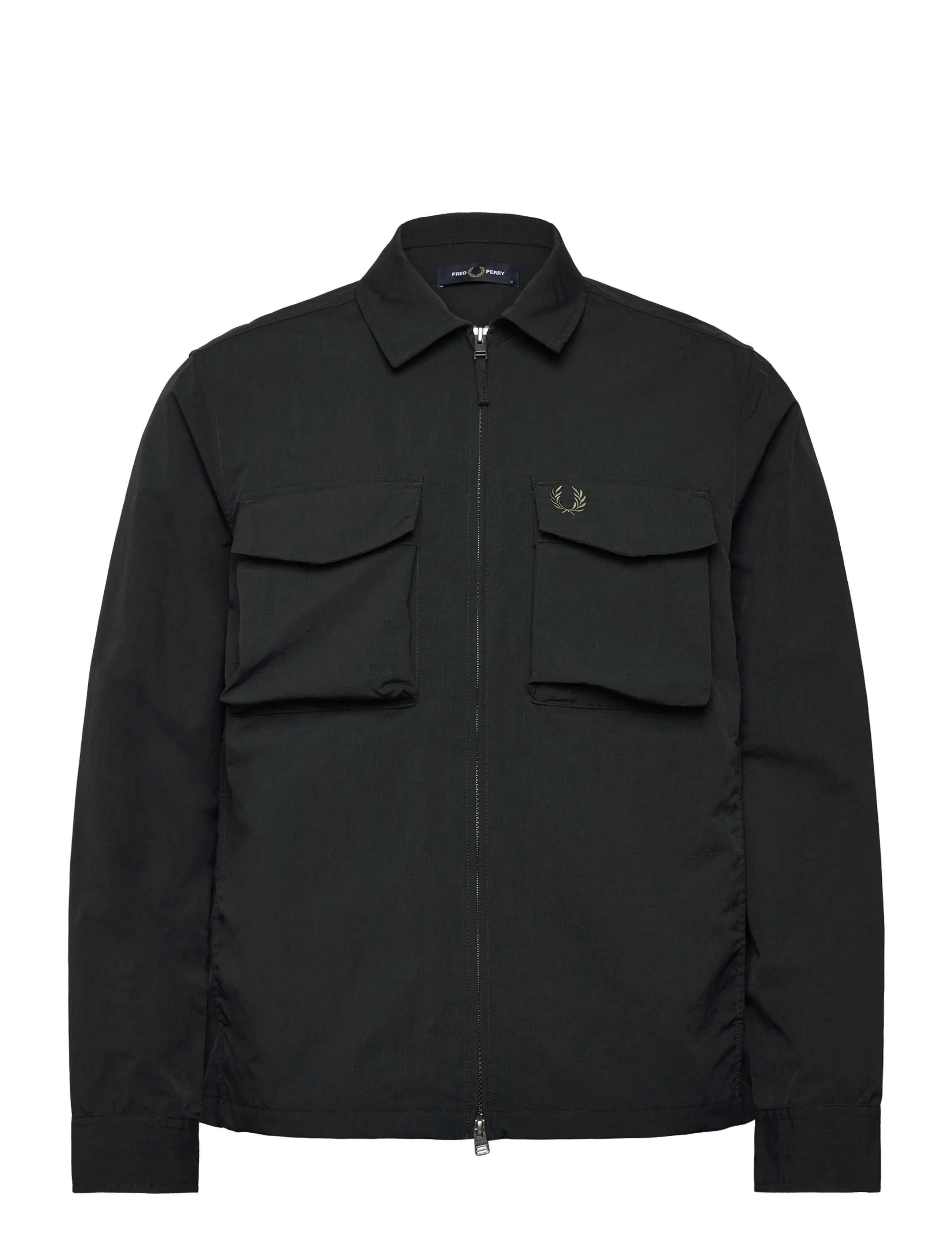 Fred Perry RIPSTOP POCKET OVERSHIRT - Fred Perry - BLACK / black