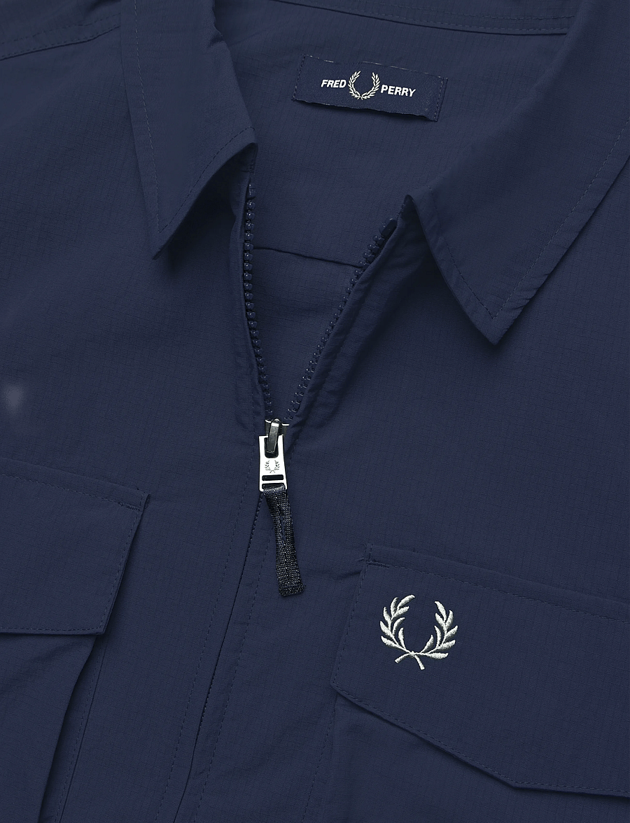 Fred Perry - RIPSTOP POCKET OVERSHIRT - herbstjacken - dark airforce - 2