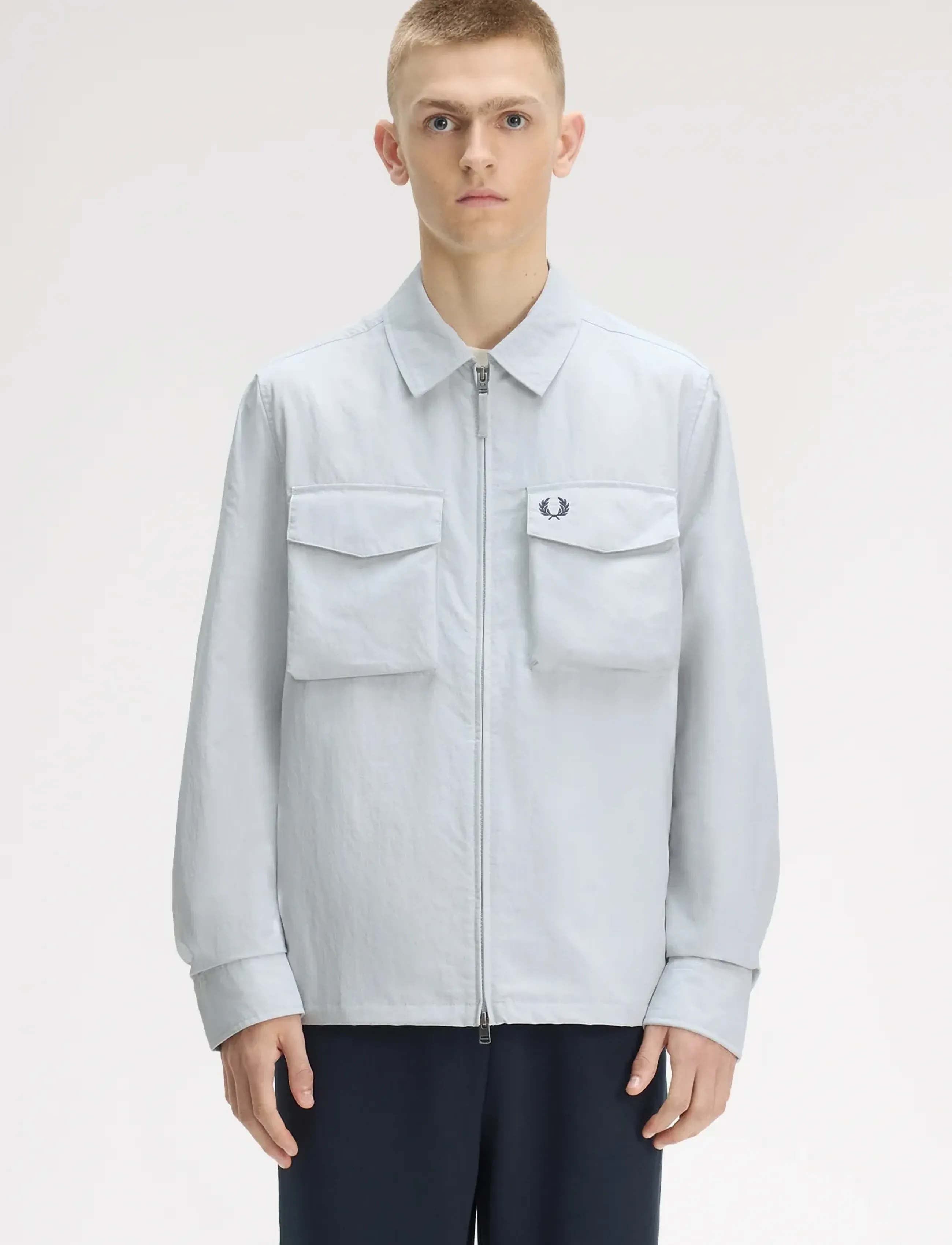 Fred Perry Ripstop Pocket Overshirt, XL, Jackets, Blau - Light Männerswear