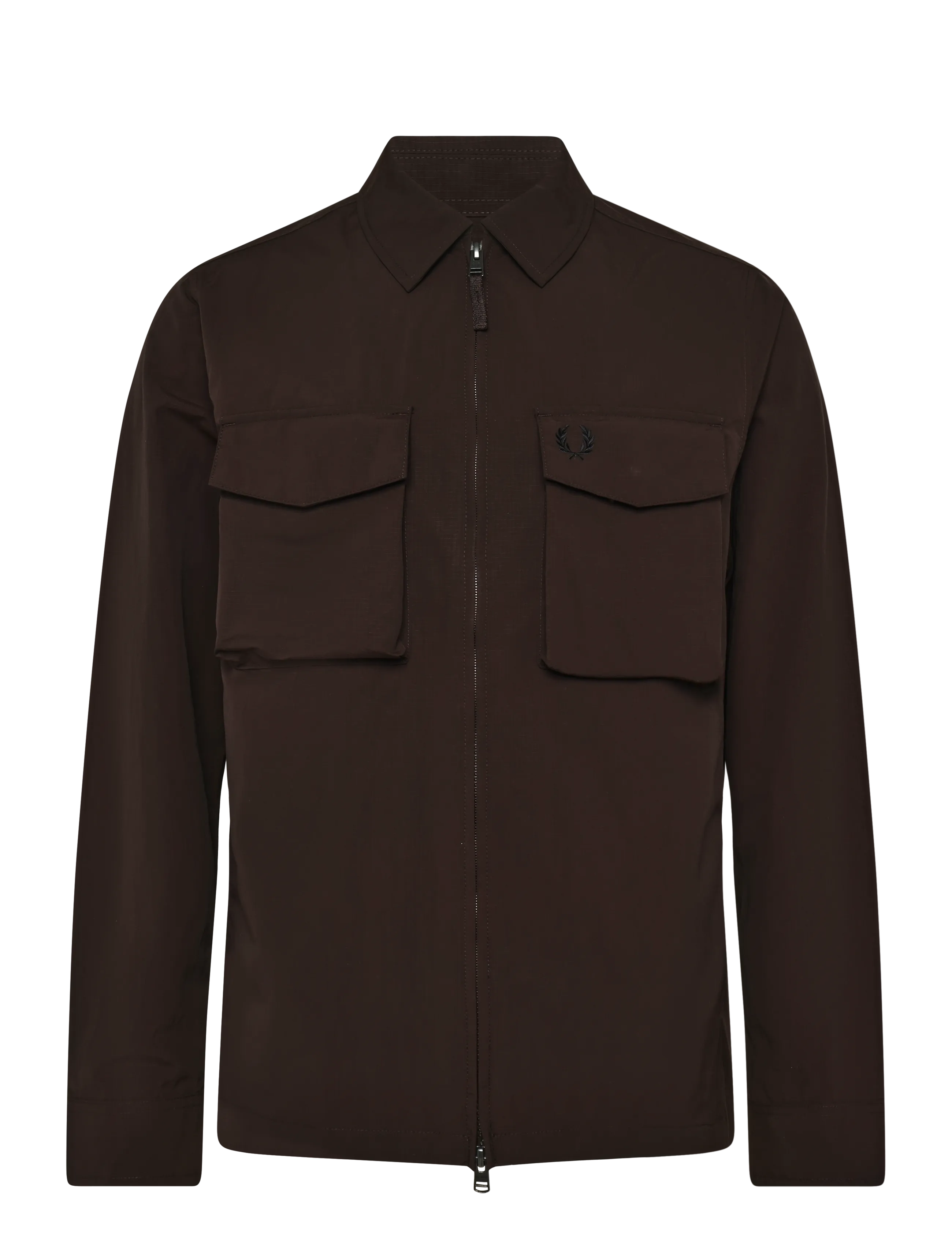 Fred Perry RIPSTOP POCKET OVERSHIRT - Outerwear - RICH BROWN / brown