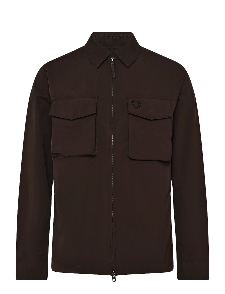 Fred Perry - RIPSTOP POCKET OVERSHIRT - fall jackets - rich brown - 0