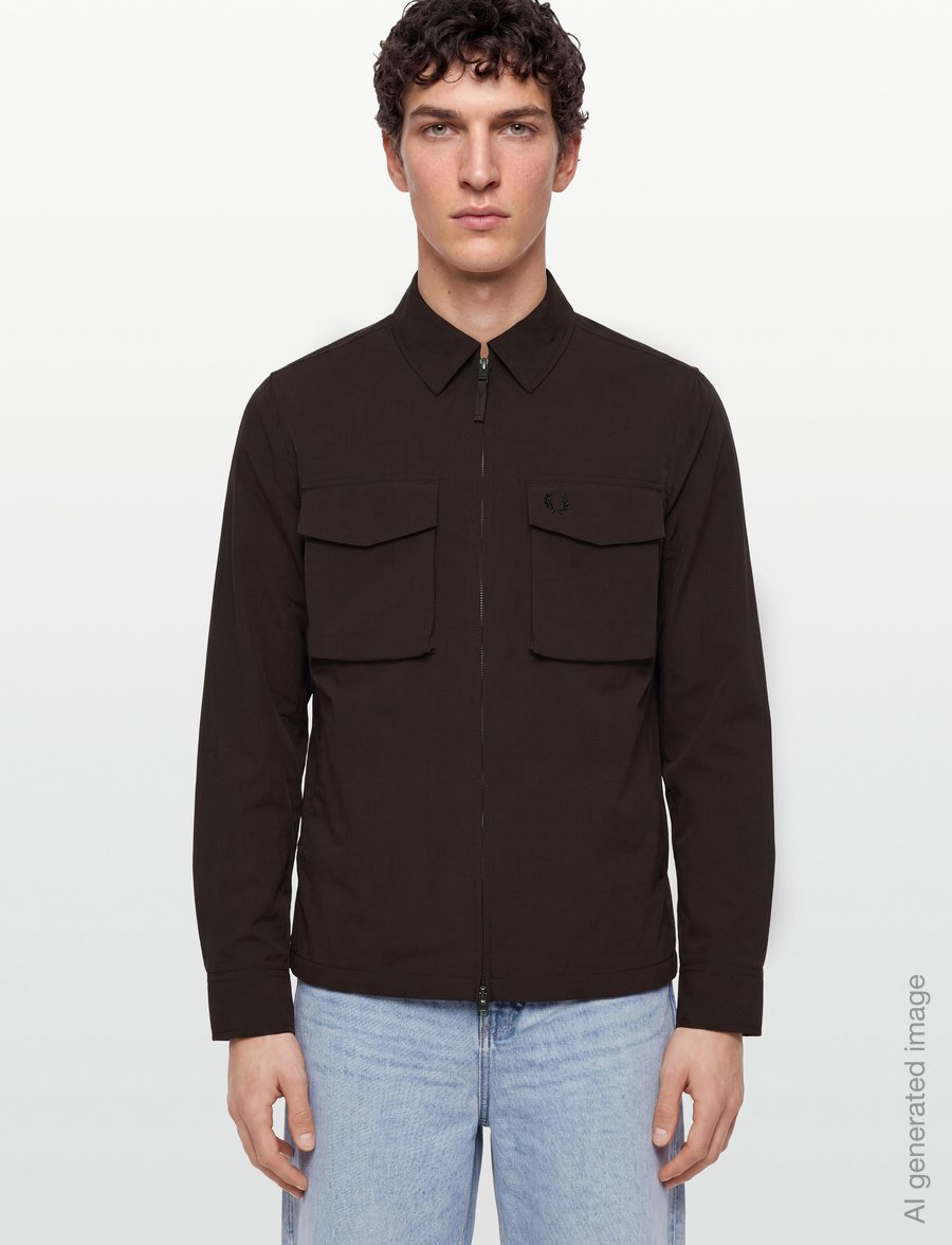 Fred Perry - RIPSTOP POCKET OVERSHIRT - herbstjacken - rich brown - 3