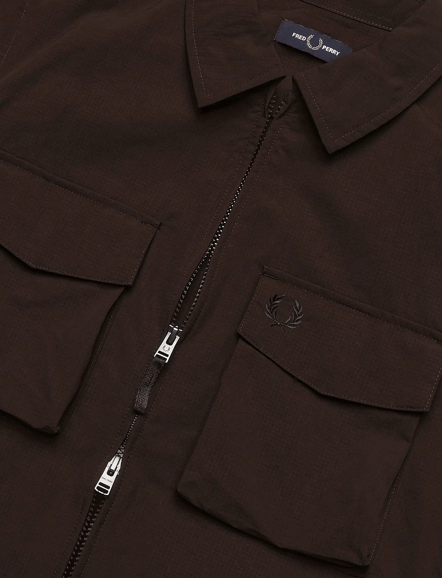 Fred Perry - RIPSTOP POCKET OVERSHIRT - fall jackets - rich brown - 3