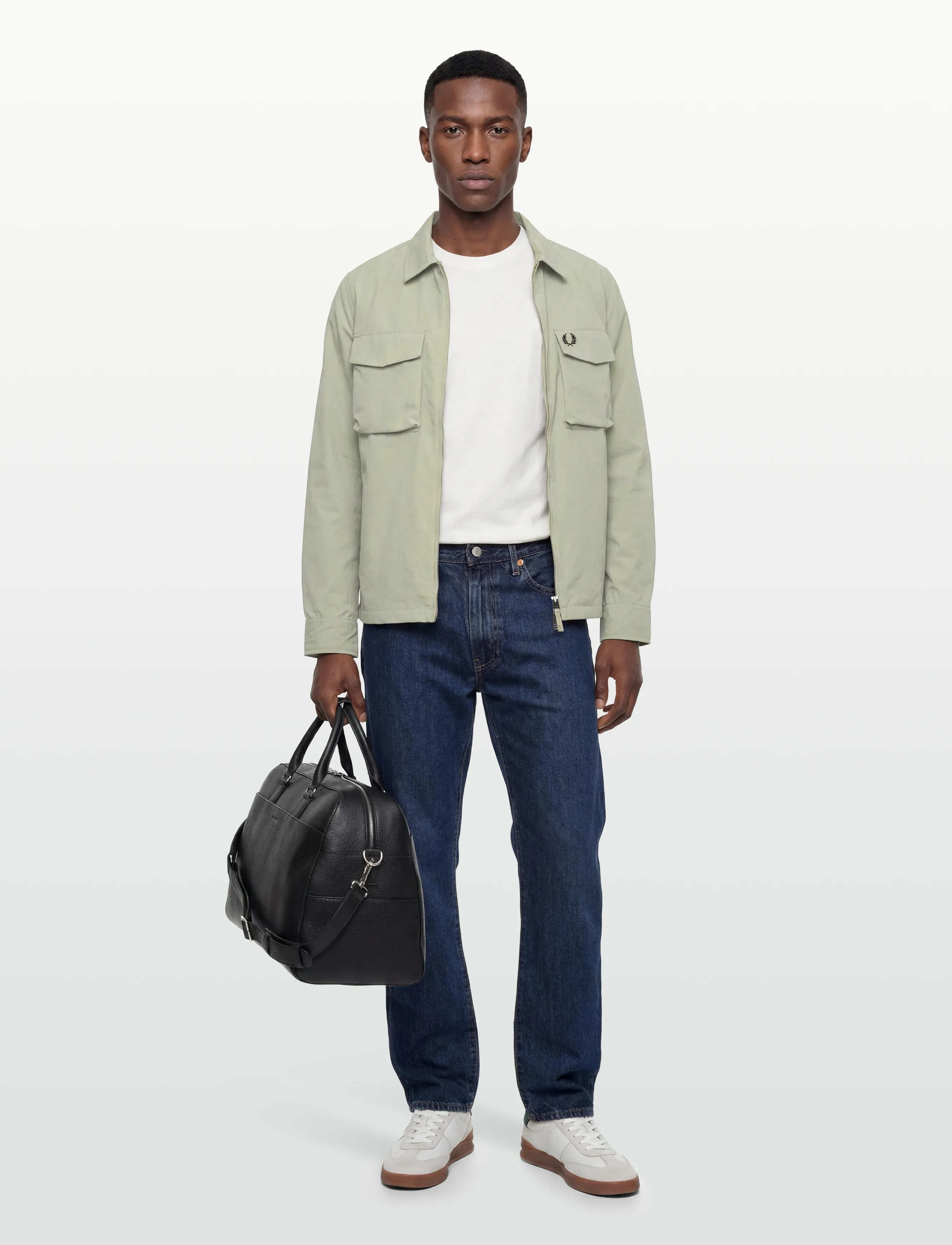Fred Perry Ripstop Pocket Overshirt, XXL, Jackets, Khakigrün - Light Männerswear