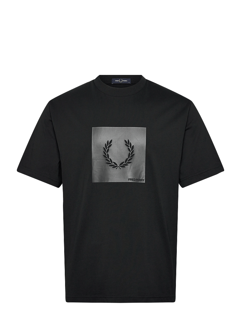 Fred Perry - BOX GRAPHIC T-SHIRT - kurzärmelig - black - 0