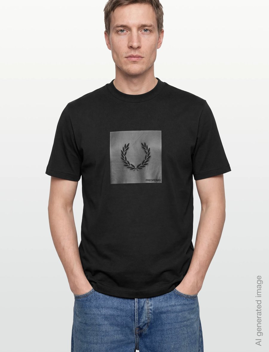 Fred Perry - BOX GRAPHIC T-SHIRT - lühikeste varrukatega t-särgid - black - 3