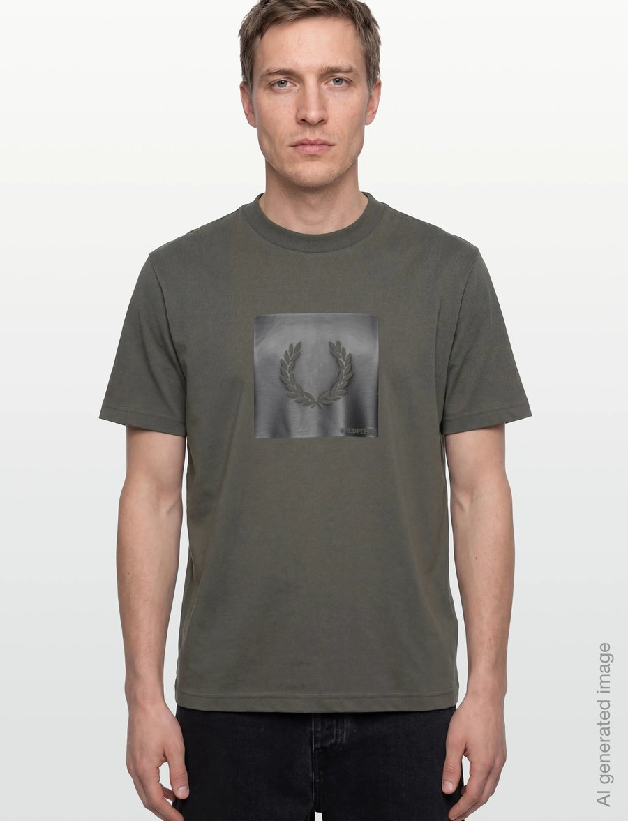 Fred Perry - BOX GRAPHIC T-SHIRT - short-sleeved t-shirts - field green - 3
